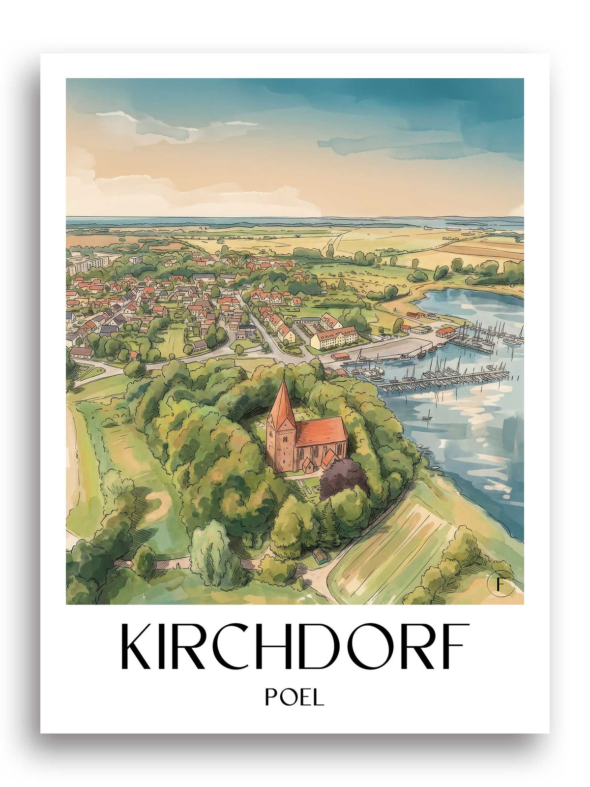 kirchdorf-poel-deutschland-poster-aquarell