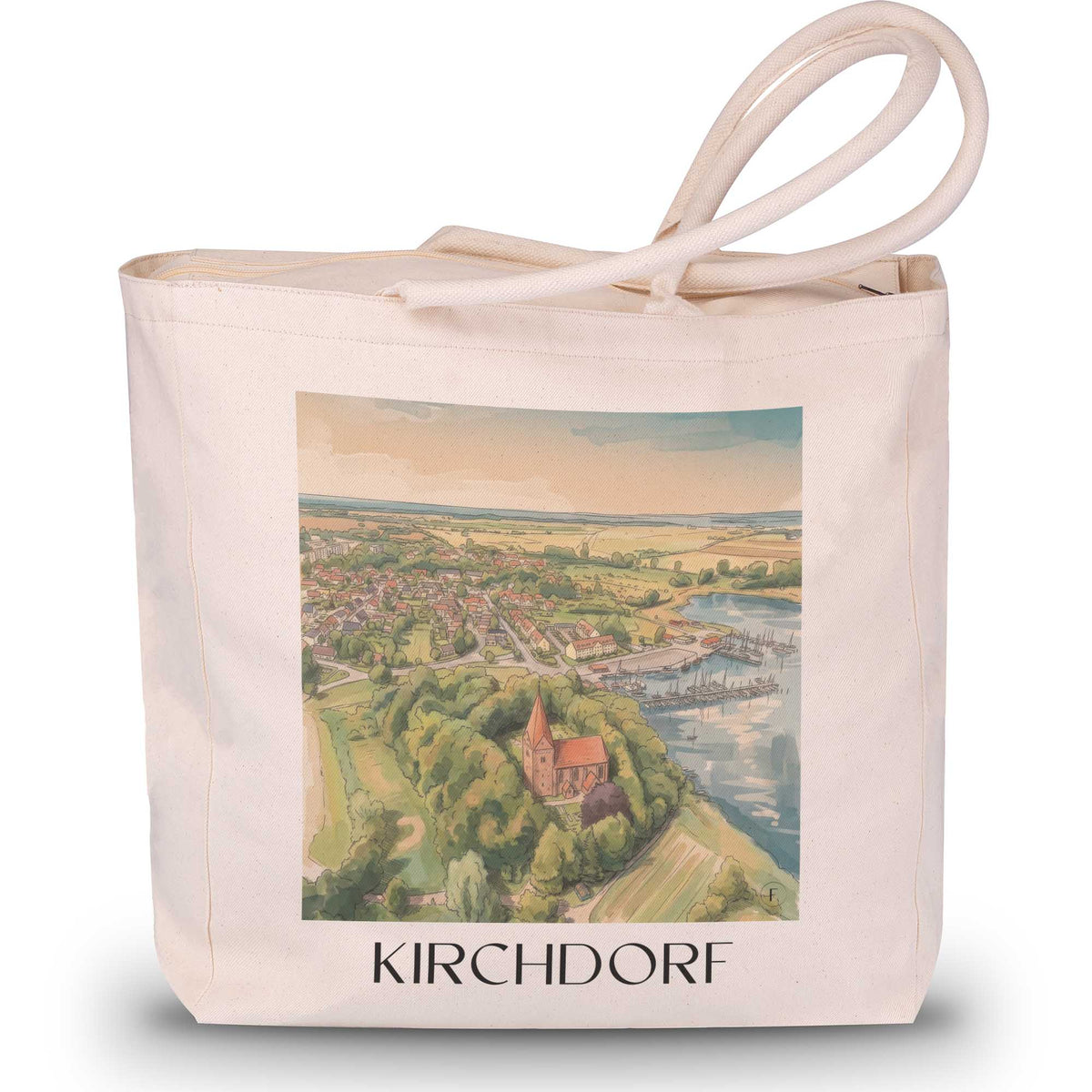 kirchdorf-poel-deutschland-einkaufstasche-aquarell