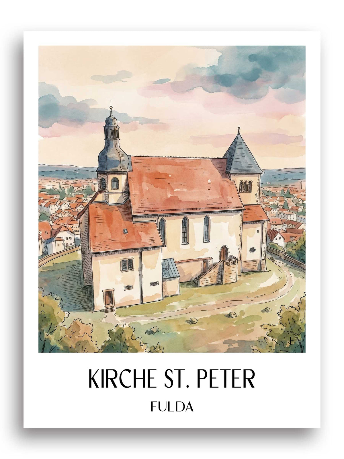 kirche-st.-peter-fulda-deutschland-poster-aquarell