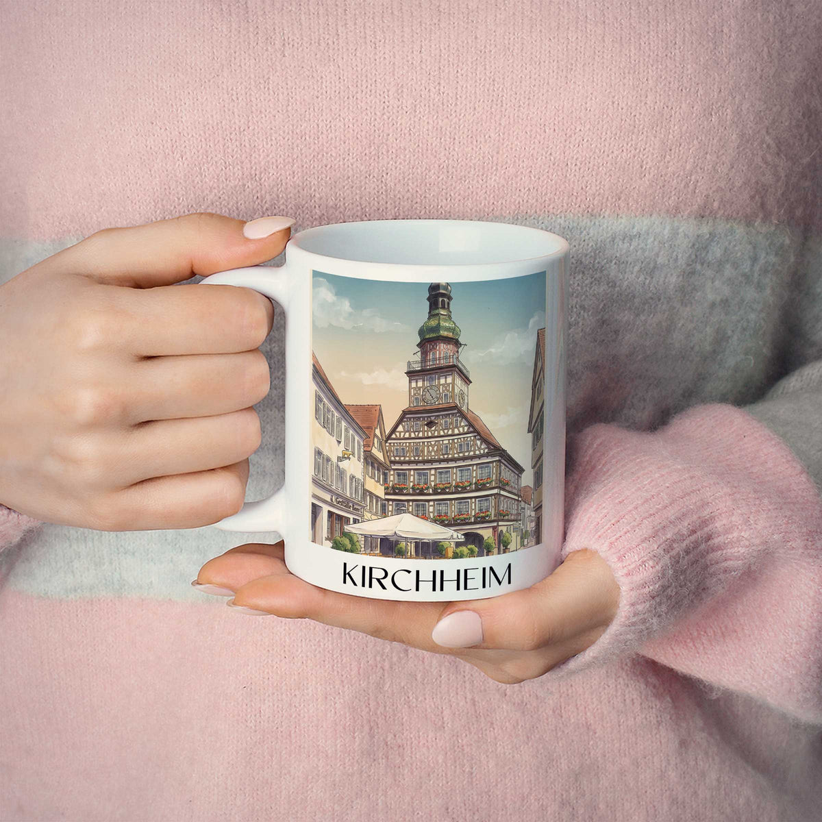 kirchheim-schwäbische-alb-deutschland-kaffeebecher-aquarell