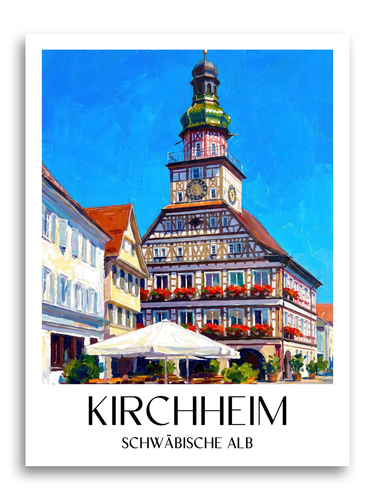 kirchheim-schwäbische-alb-deutschland-poster-oil-painting-oelgemaelde
