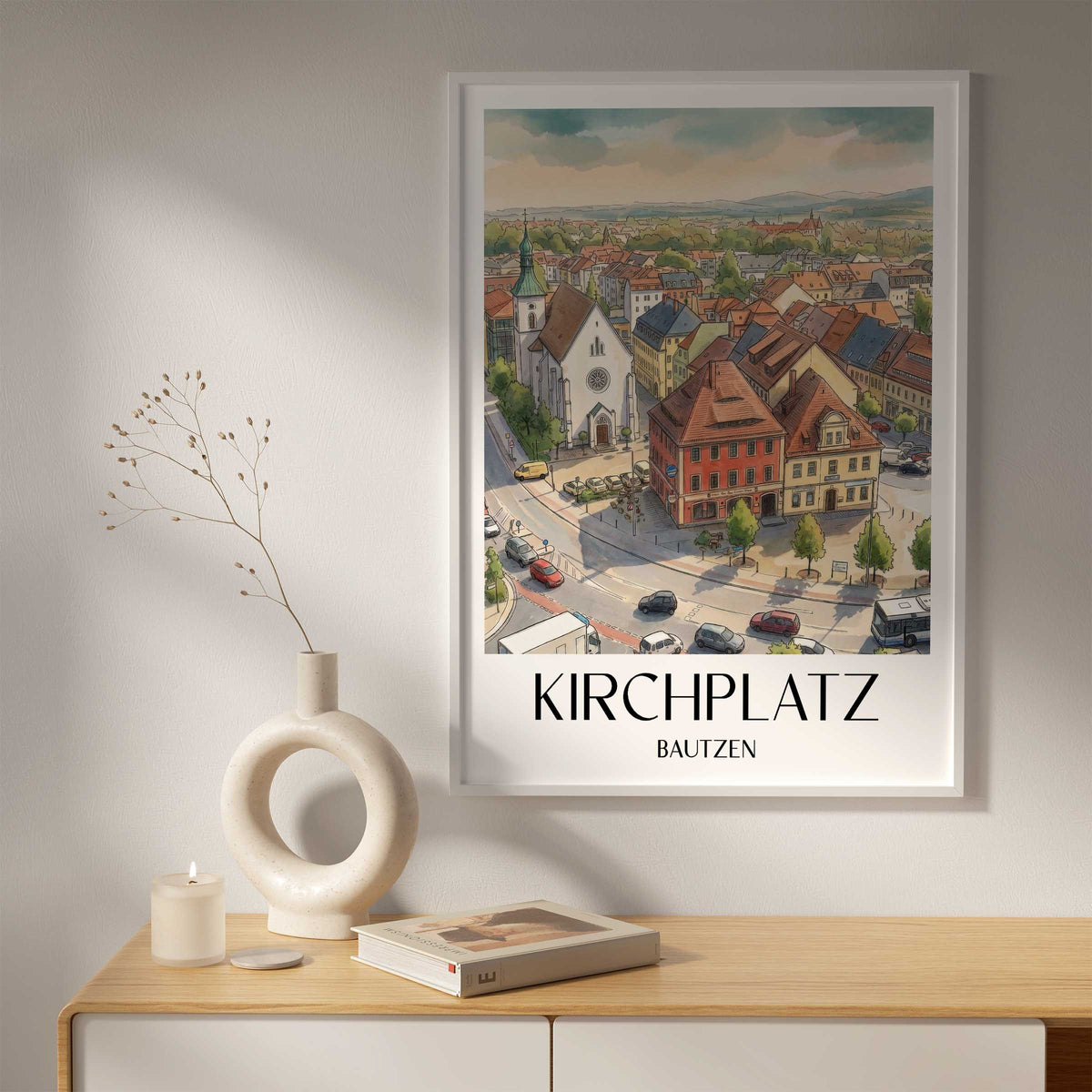 kirchplatz-bautzen-deutschland-poster-aquarell