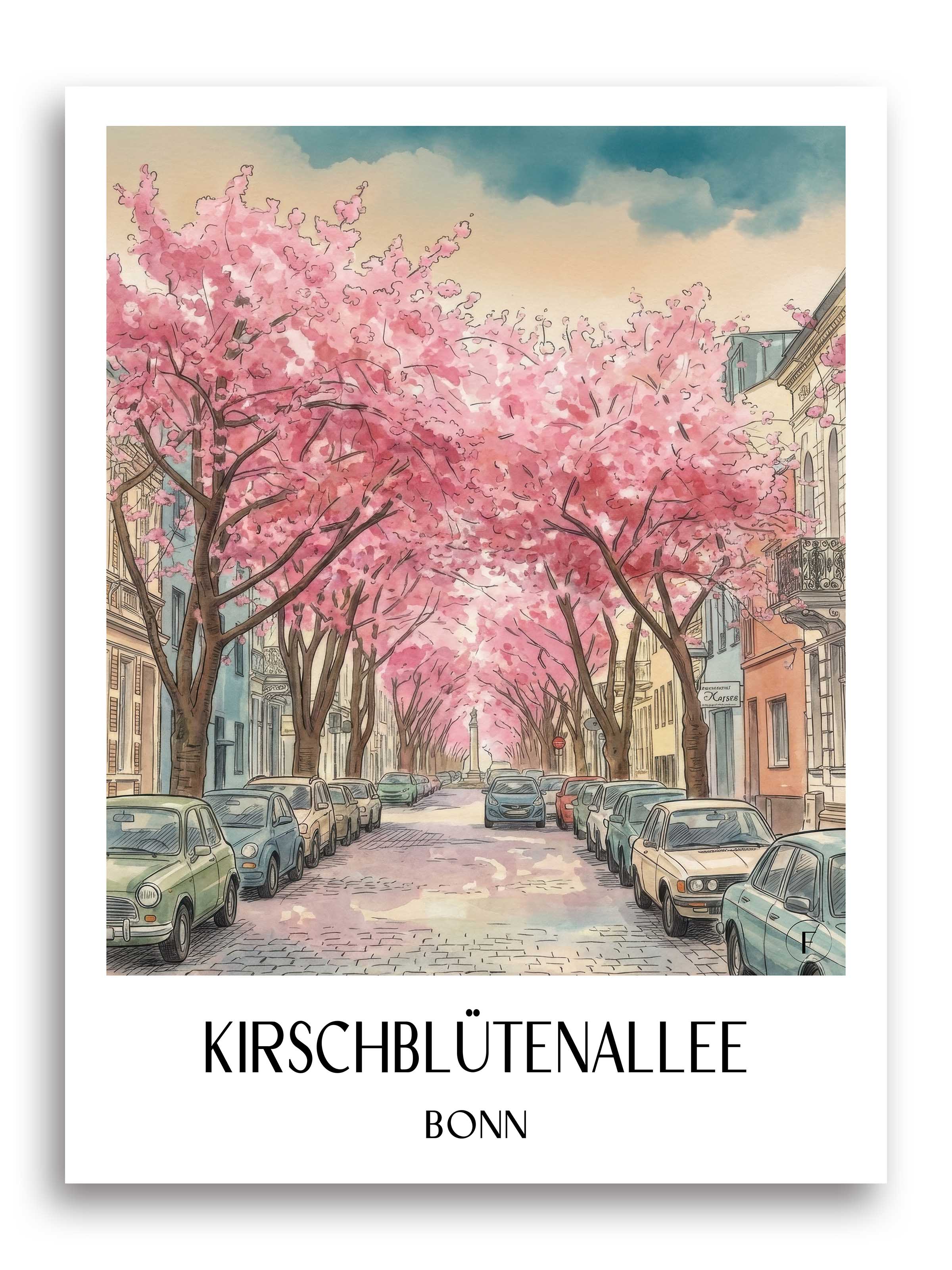 kirschblütenallee-bonn-deutschland-poster-aquarell