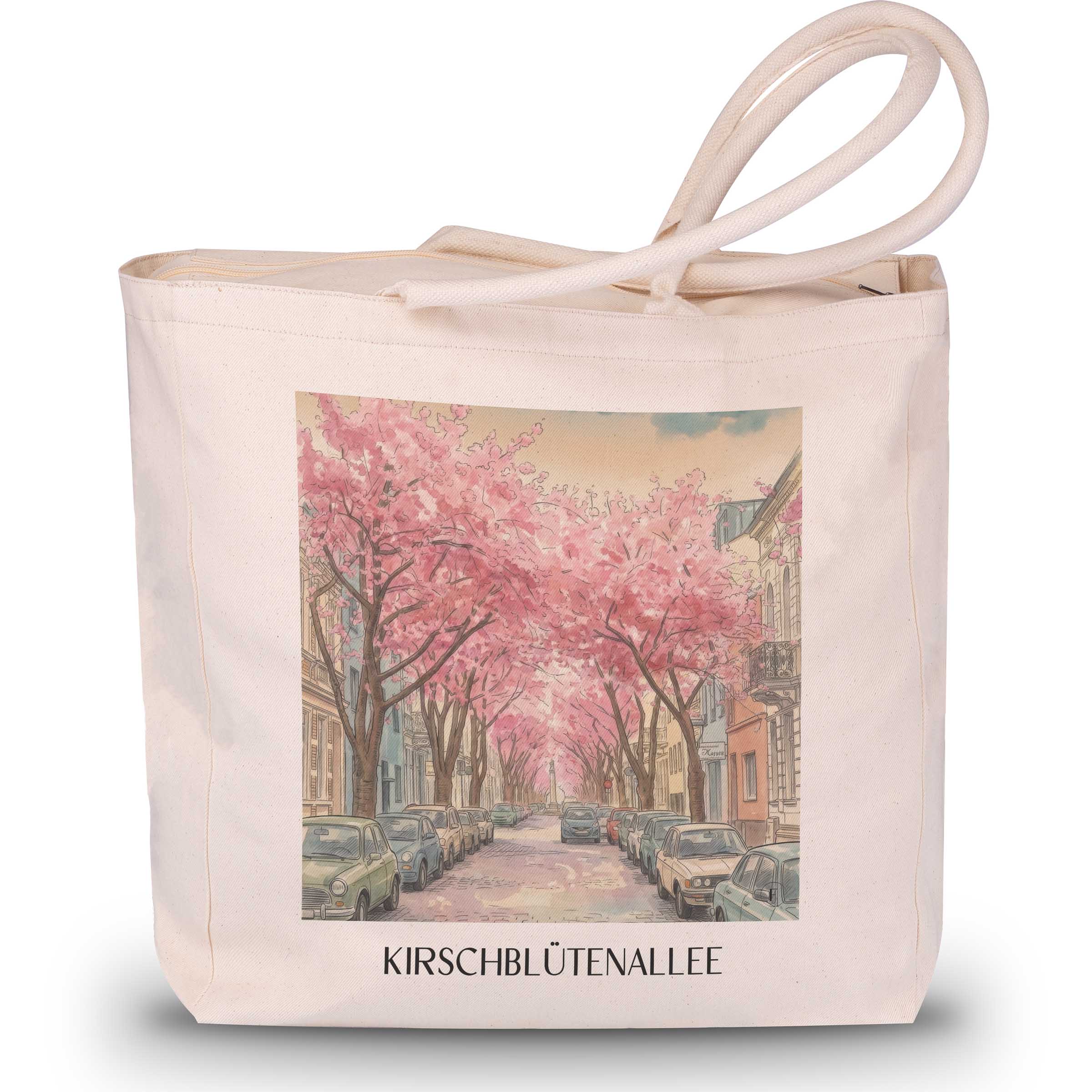 kirschblütenallee-bonn-deutschland-einkaufstasche-aquarell