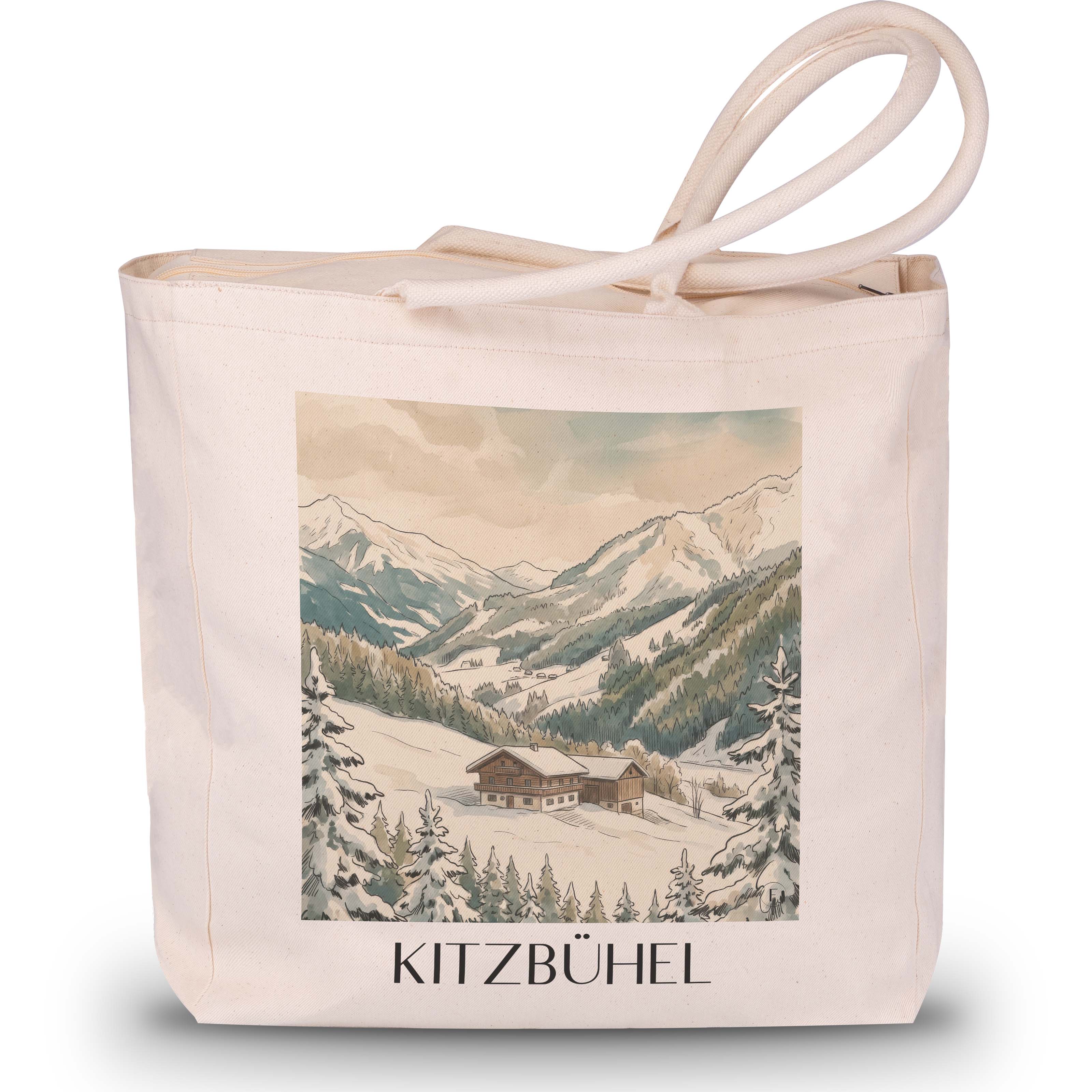 Kitzbühel - Österreich Tote Bag - Einkaufstasche im Aquarell Stil - favplace