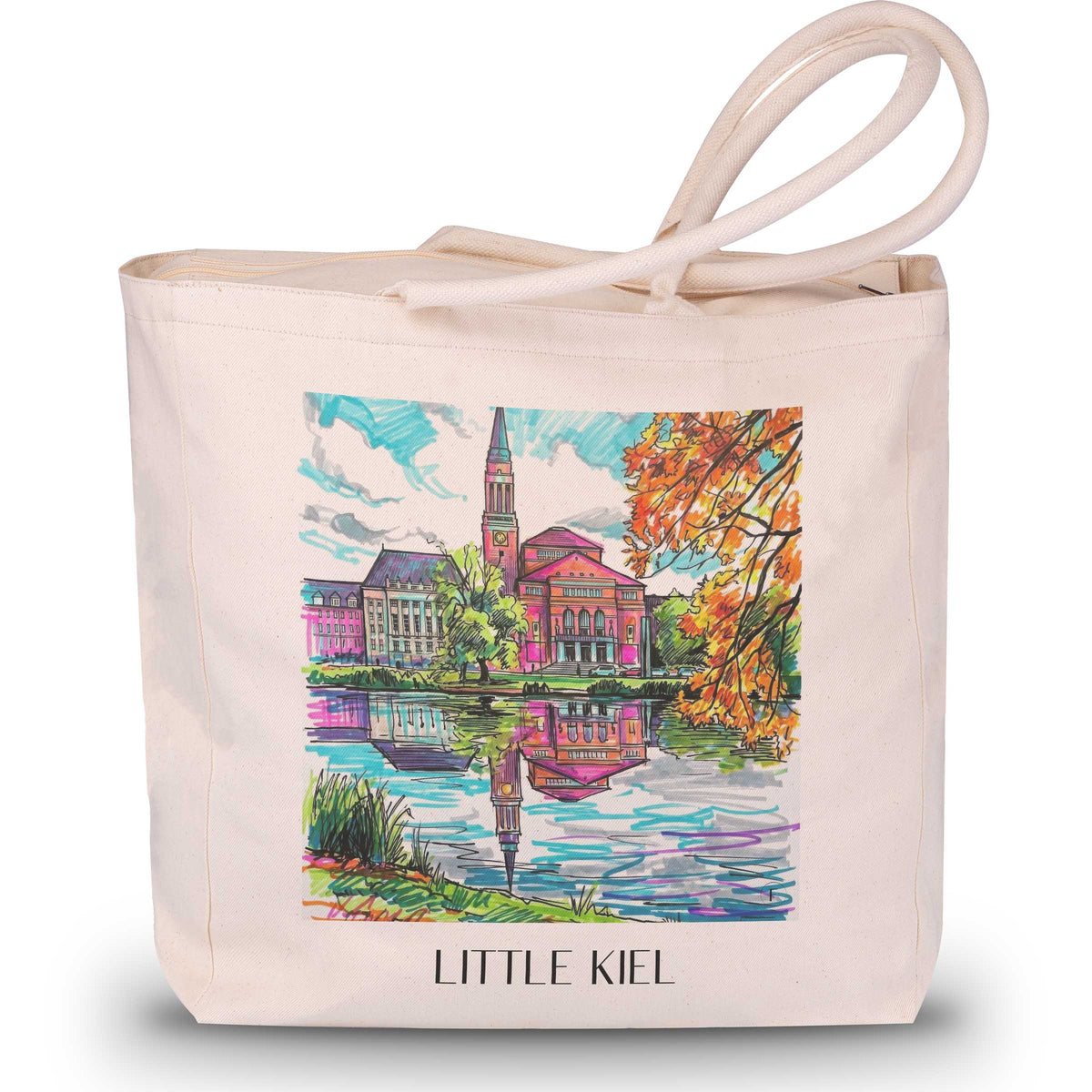 Kleiner Kiel Shopping Tasche - Schleswig-Holstein - Deutschland Tote Bag - Einkaufstasche im Tag Graffiti Stil - favplace