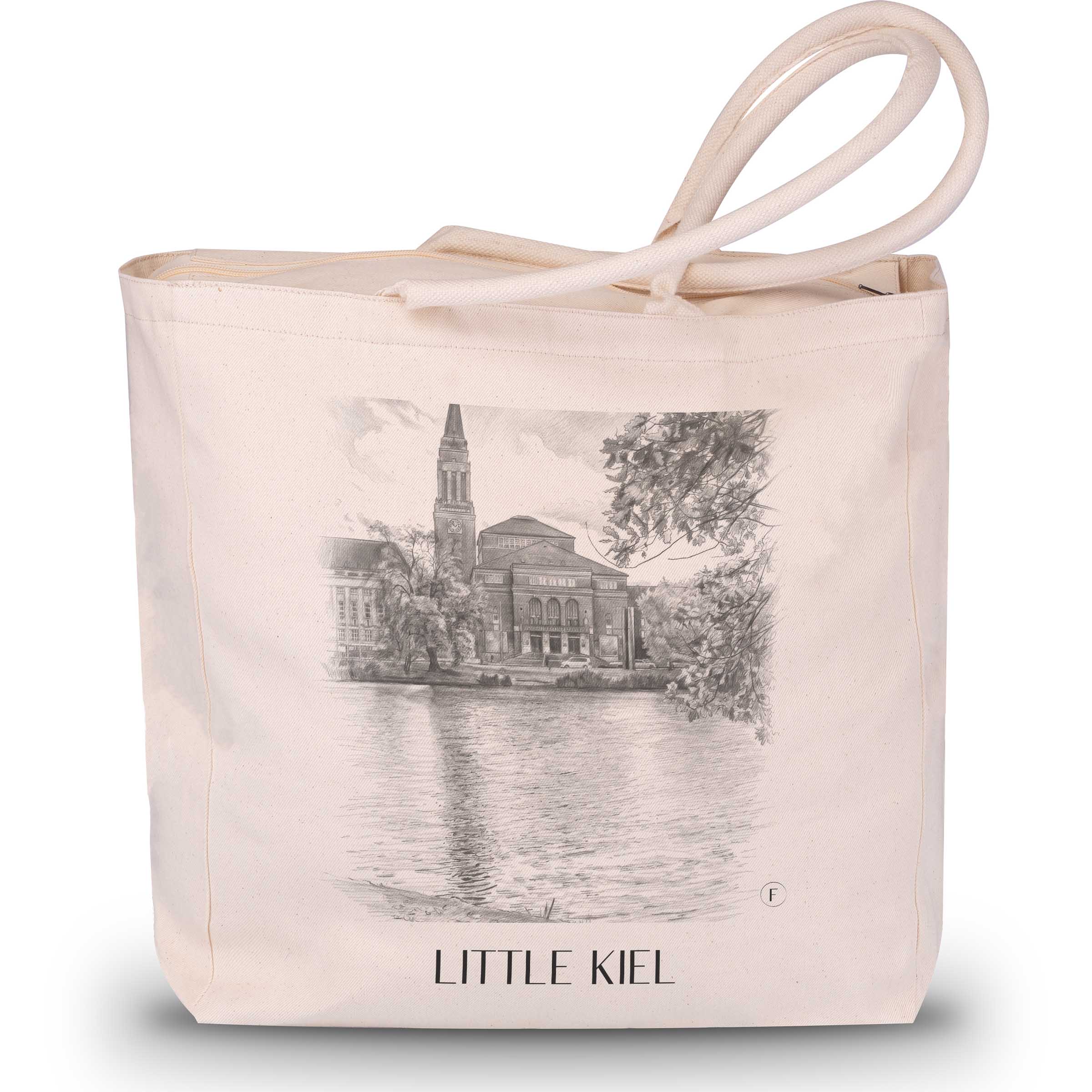 Kleiner Kiel Shopping Tasche - Schleswig-Holstein - Deutschland Tote Bag - Einkaufstasche im Zeichnung Stil