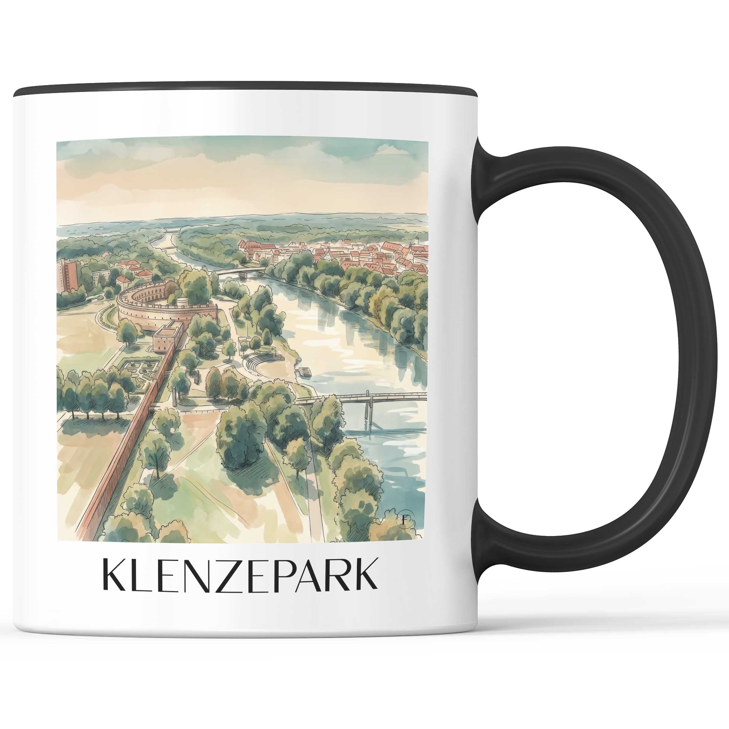 Klenzepark Kaffeebecher - Ingolstadt - Deutschland Becher - Kaffeetasse im Aquarell Stil - favplace