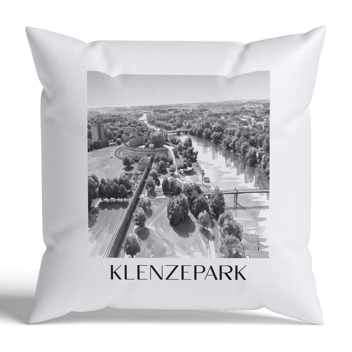 klenzepark-ingolstadt-deutschland-kissenbezug-aquarell-schwarz-weiss