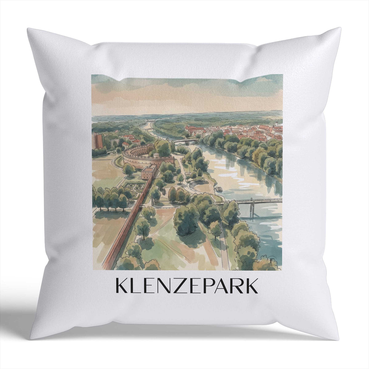 klenzepark-ingolstadt-deutschland-kissenbezug-aquarell