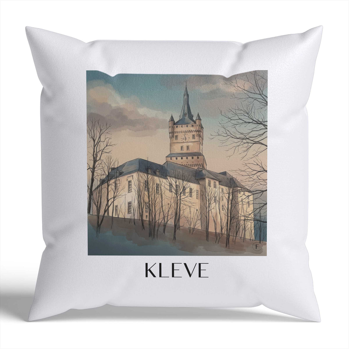 kleve-niederrhein-deutschland-kissenbezug-aquarell
