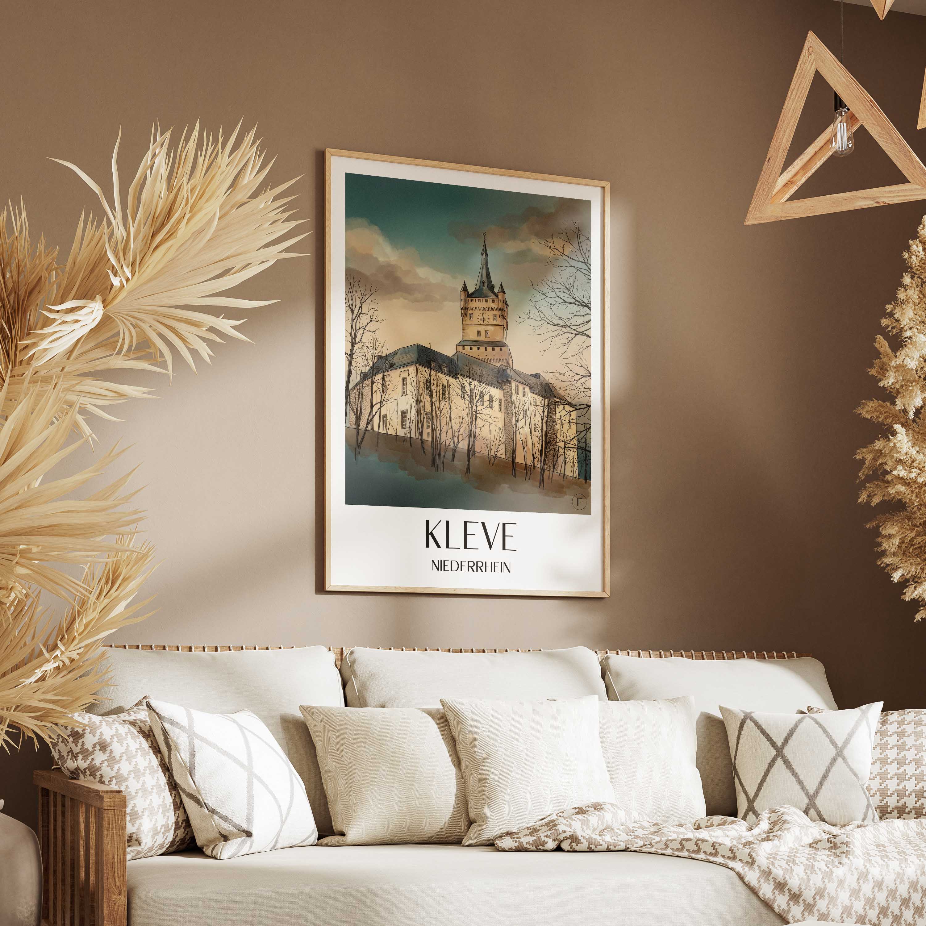 kleve-niederrhein-deutschland-poster-aquarell