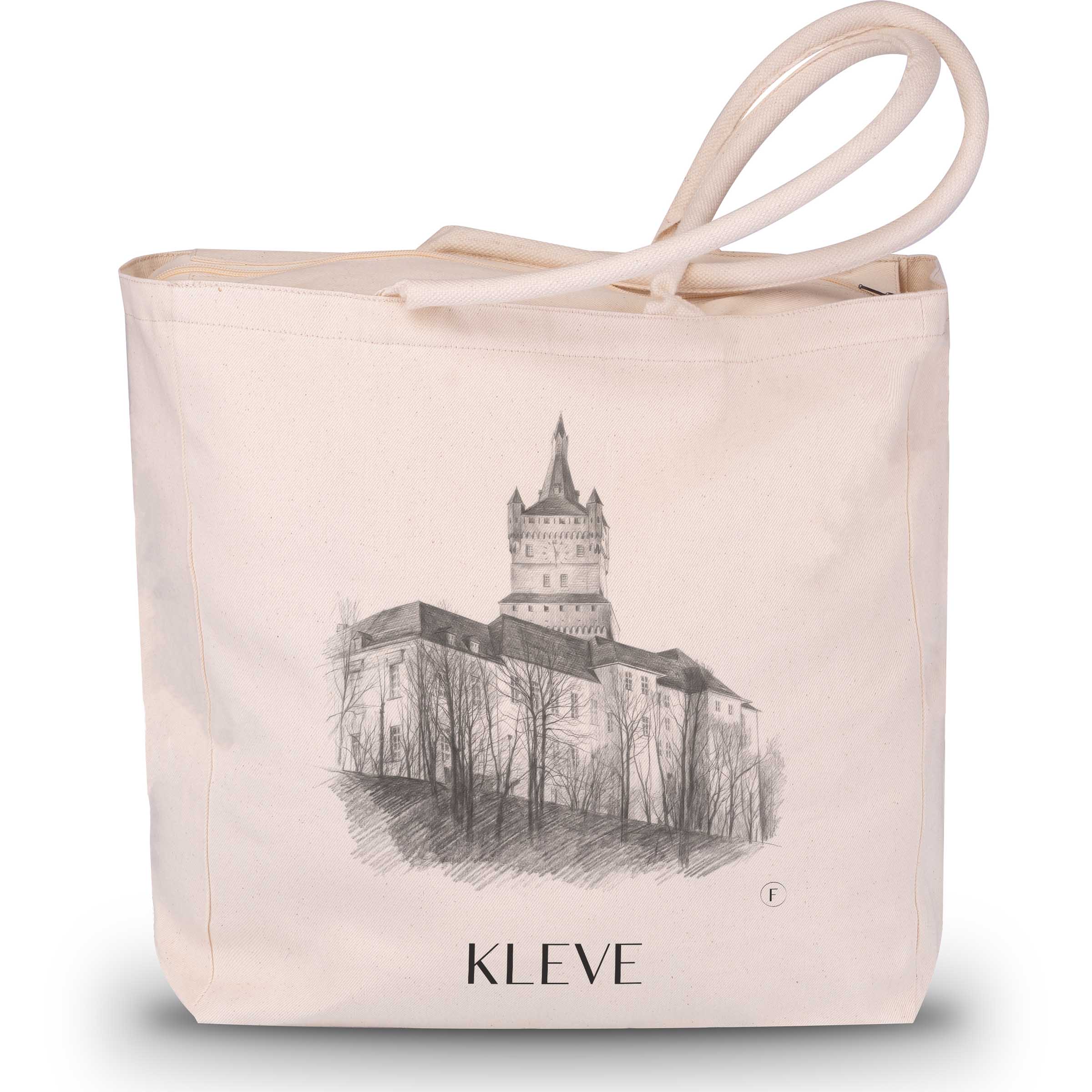 Kleve Shopping Tasche - Niederrhein - Deutschland Tote Bag - Einkaufstasche im Zeichnung Stil