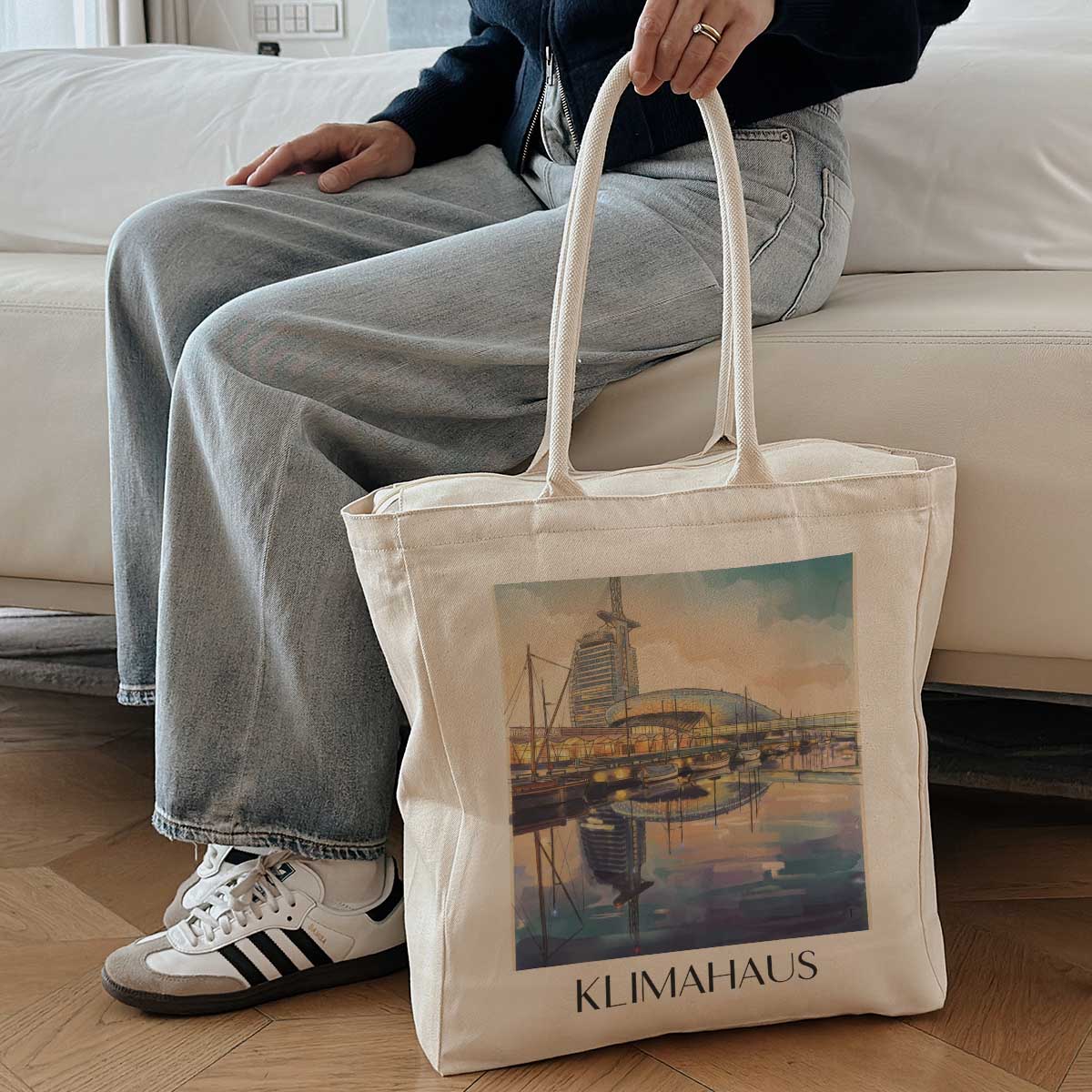 klimahaus-bremerhaven-deutschland-einkaufstasche-aquarell