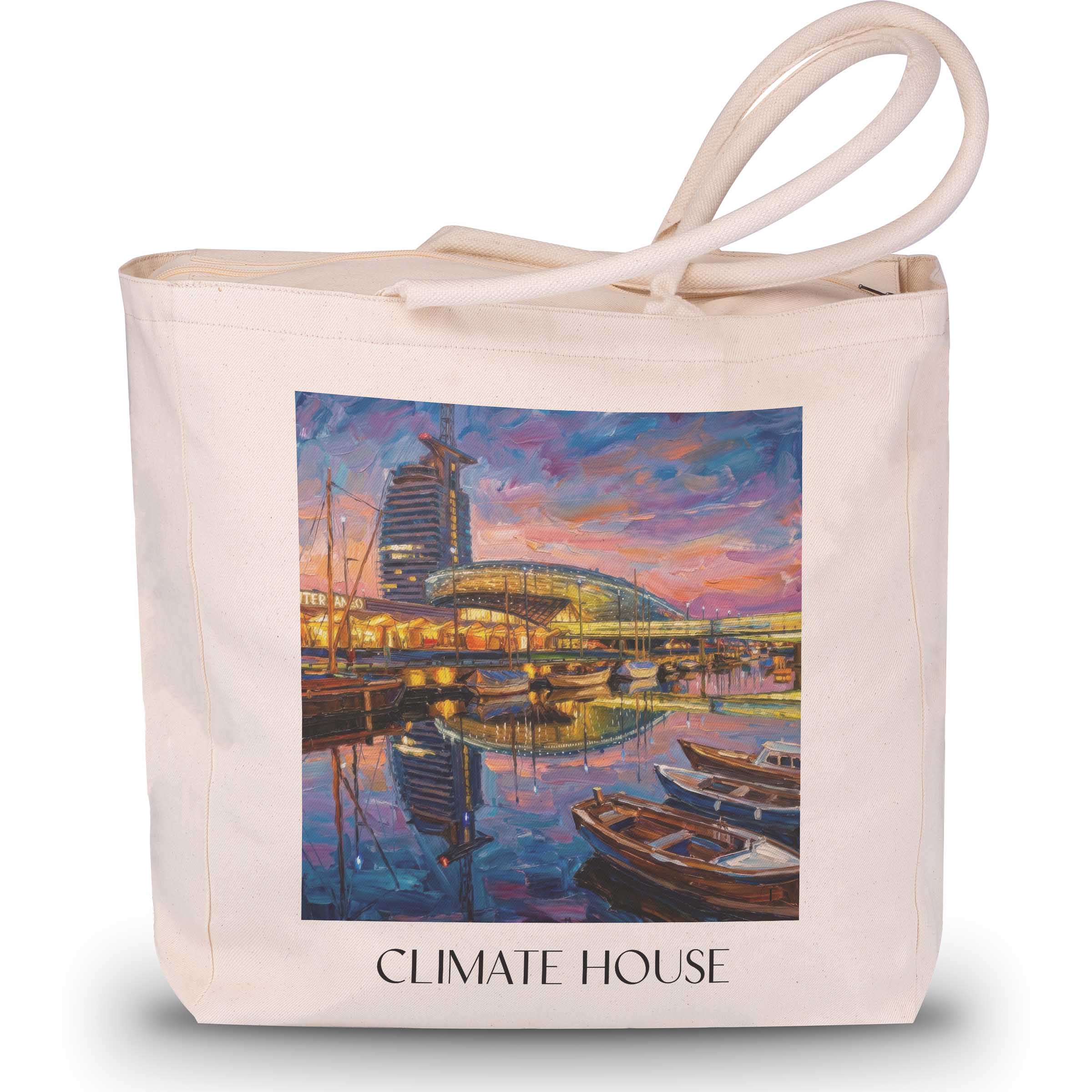 Klimahaus Shopping Tasche - Bremerhaven - Deutschland Tote Bag - Einkaufstasche im Ölgemälde Stil - favplace