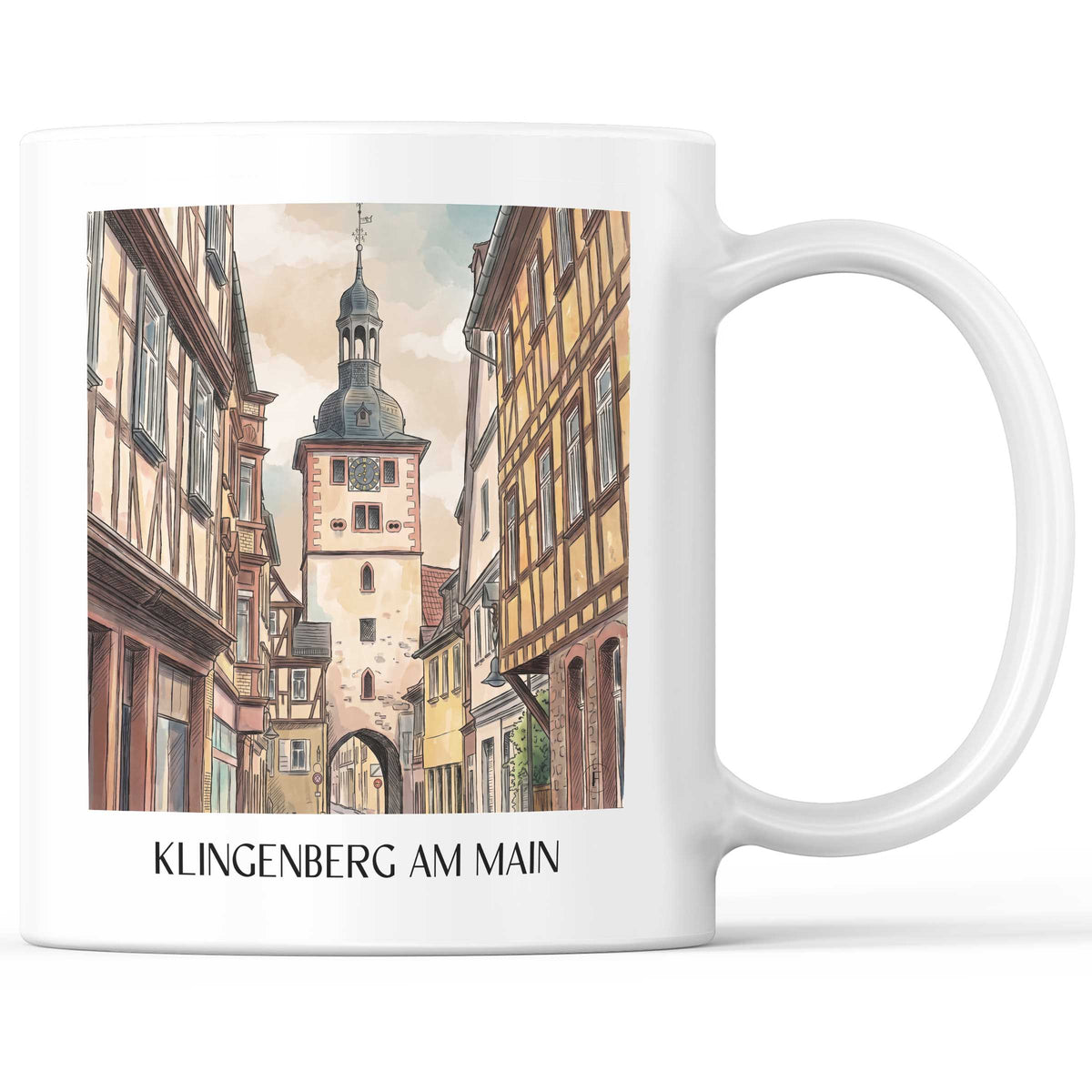 Klingenberg am Main Kaffeebecher - Spessart - Deutschland Becher - Kaffeetasse im Aquarell Stil