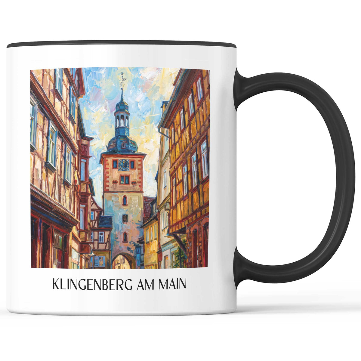 Klingenberg am Main Kaffeebecher - Spessart - Deutschland Becher - Kaffeetasse im Ölgemälde Stil - favplace
