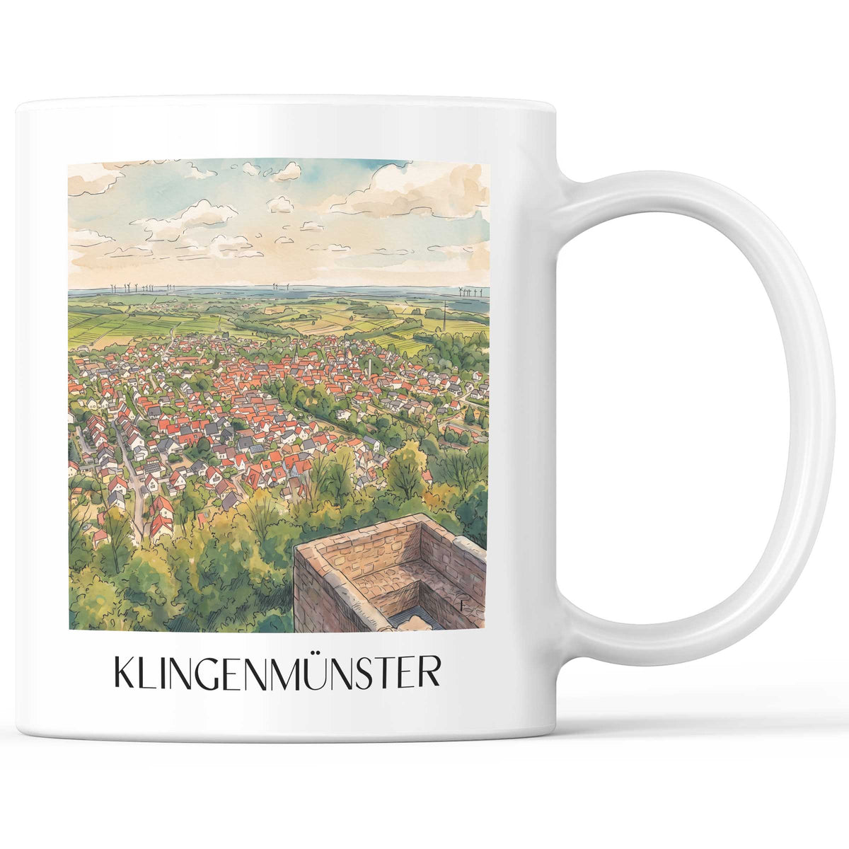 klingenmünster-pfälzerwald-deutschland-kaffeebecher-aquarell