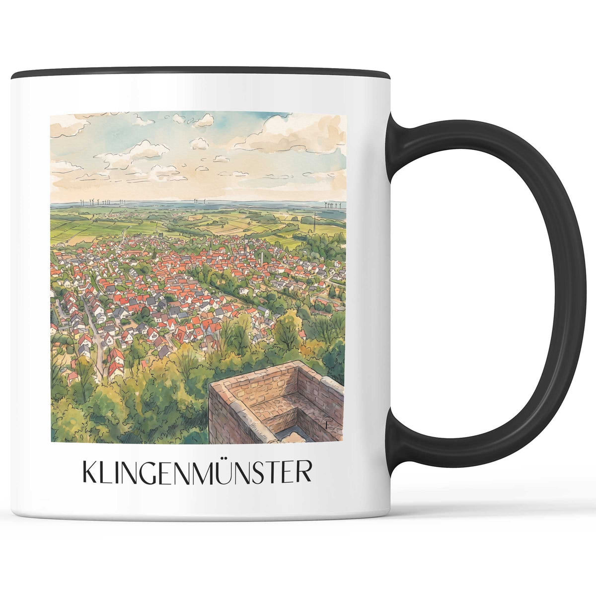 klingenmünster-pfälzerwald-deutschland-kaffeebecher-aquarell