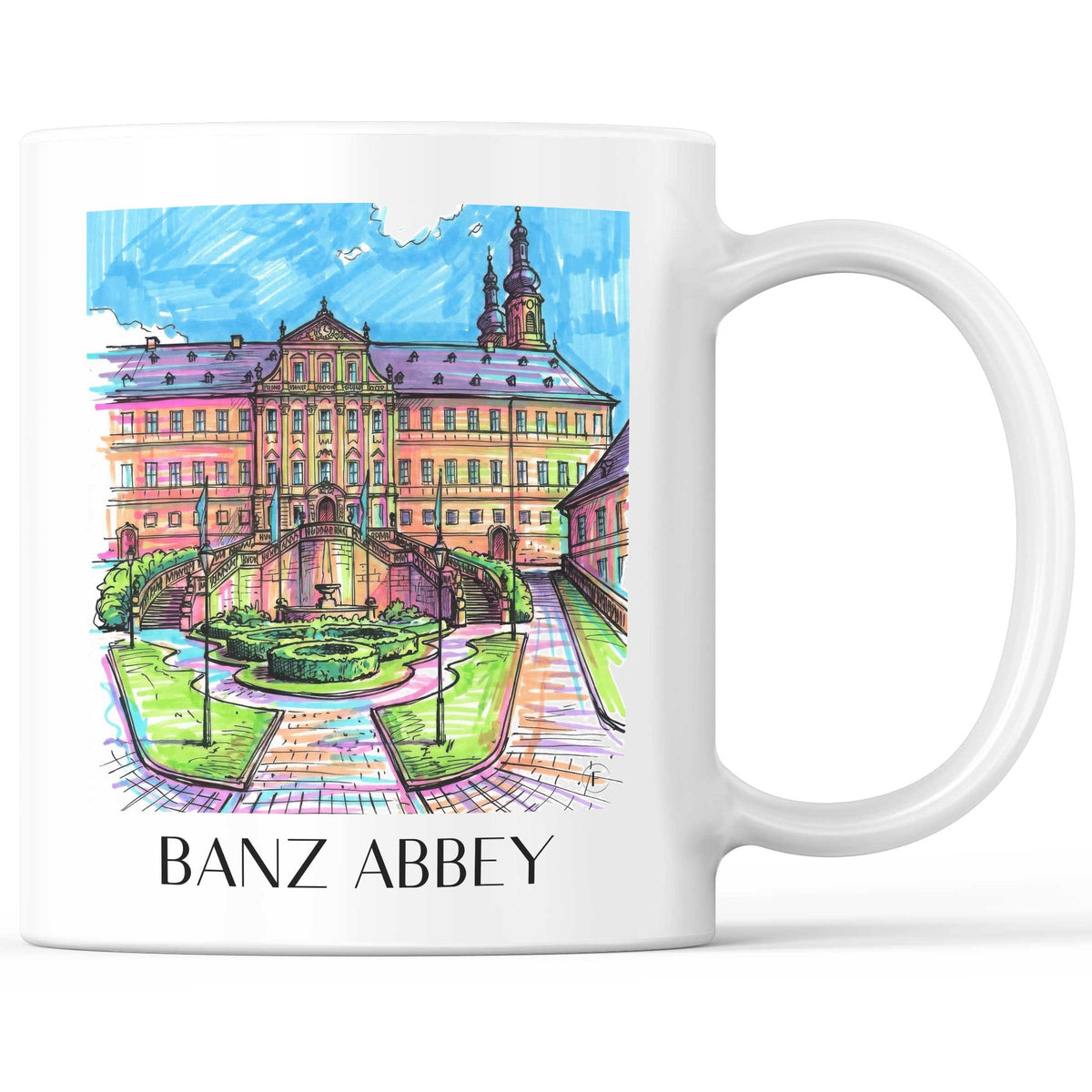 Kloster Banz - Deutschland Becher - Kaffeetasse im Tag Graffiti Stil - favplace