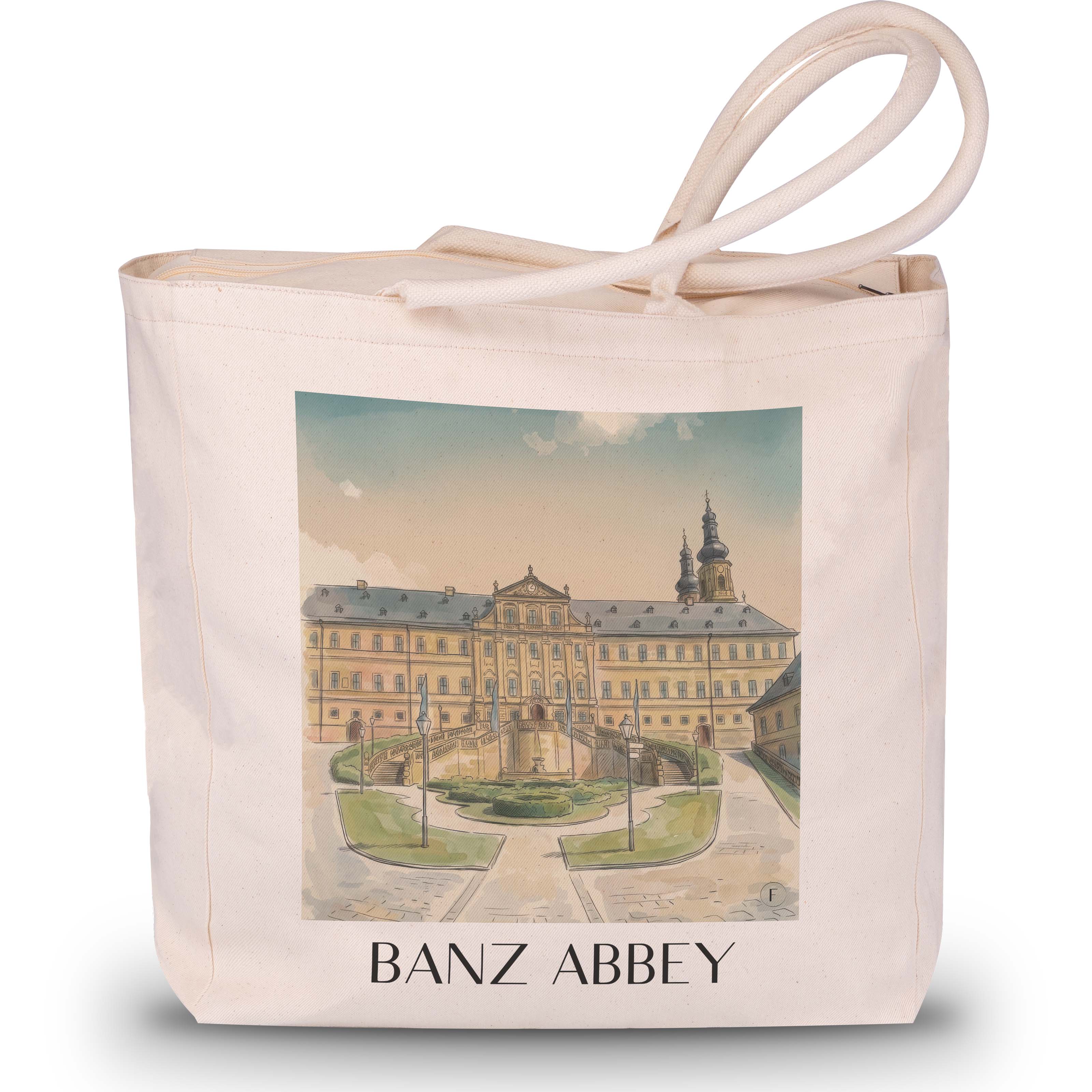 Kloster Banz - Deutschland Tote Bag - Einkaufstasche im Aquarell Stil - favplace