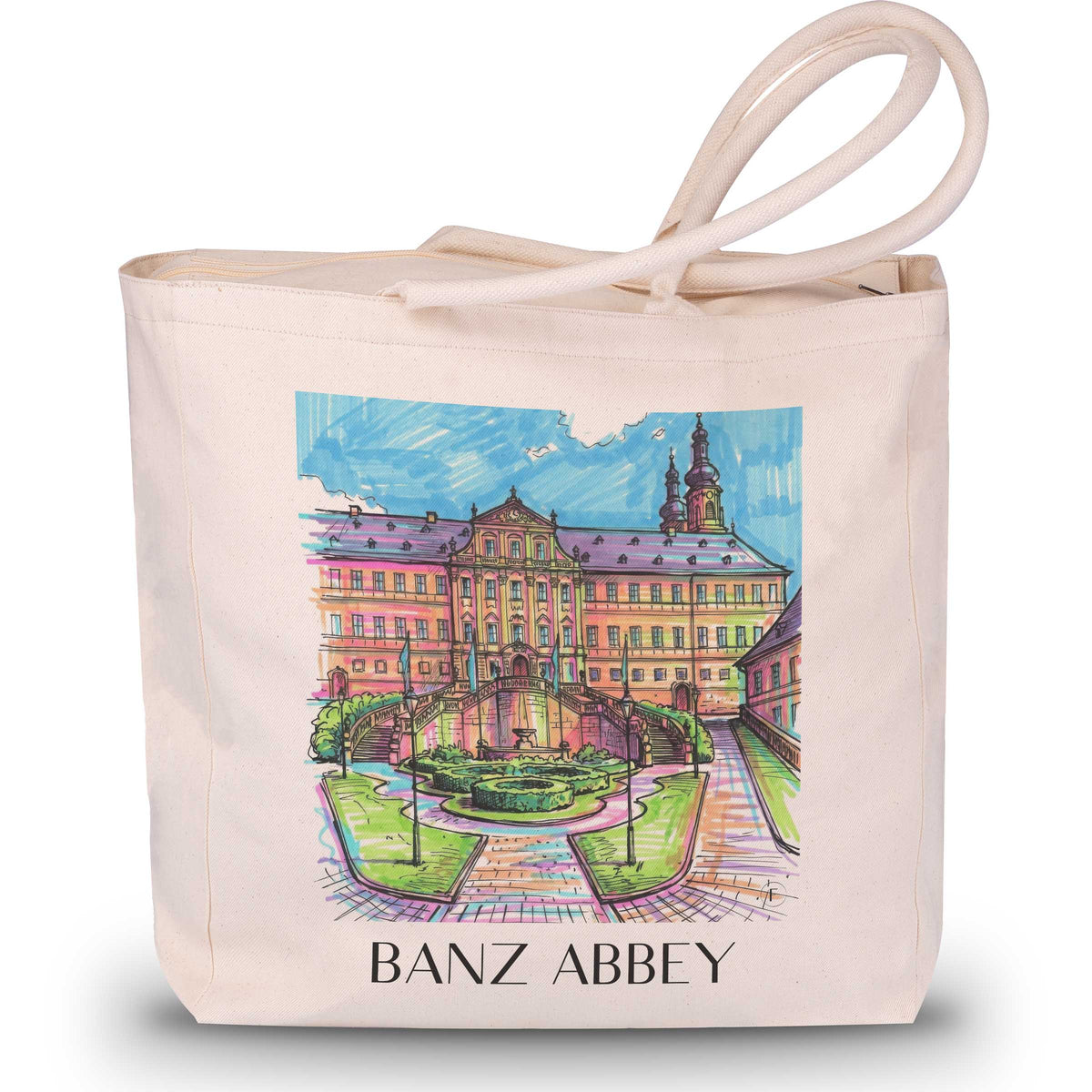 Kloster Banz - Deutschland Tote Bag - Einkaufstasche im Tag Graffiti Stil - favplace