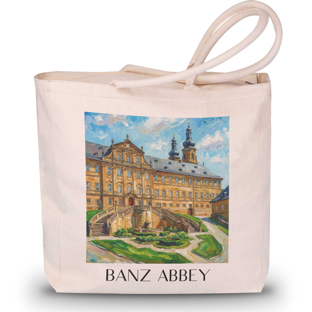Kloster Banz - Deutschland Tote Bag - Einkaufstasche im Ölgemälde Stil - favplace