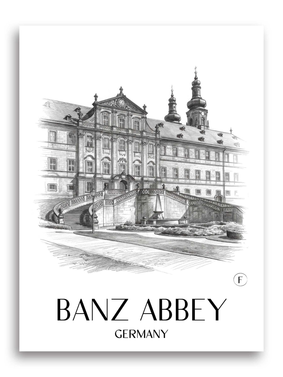 Kloster Banz Poster - - Deutschland Kunstdruck - Zeichnung von A4 bis A1 - favplace