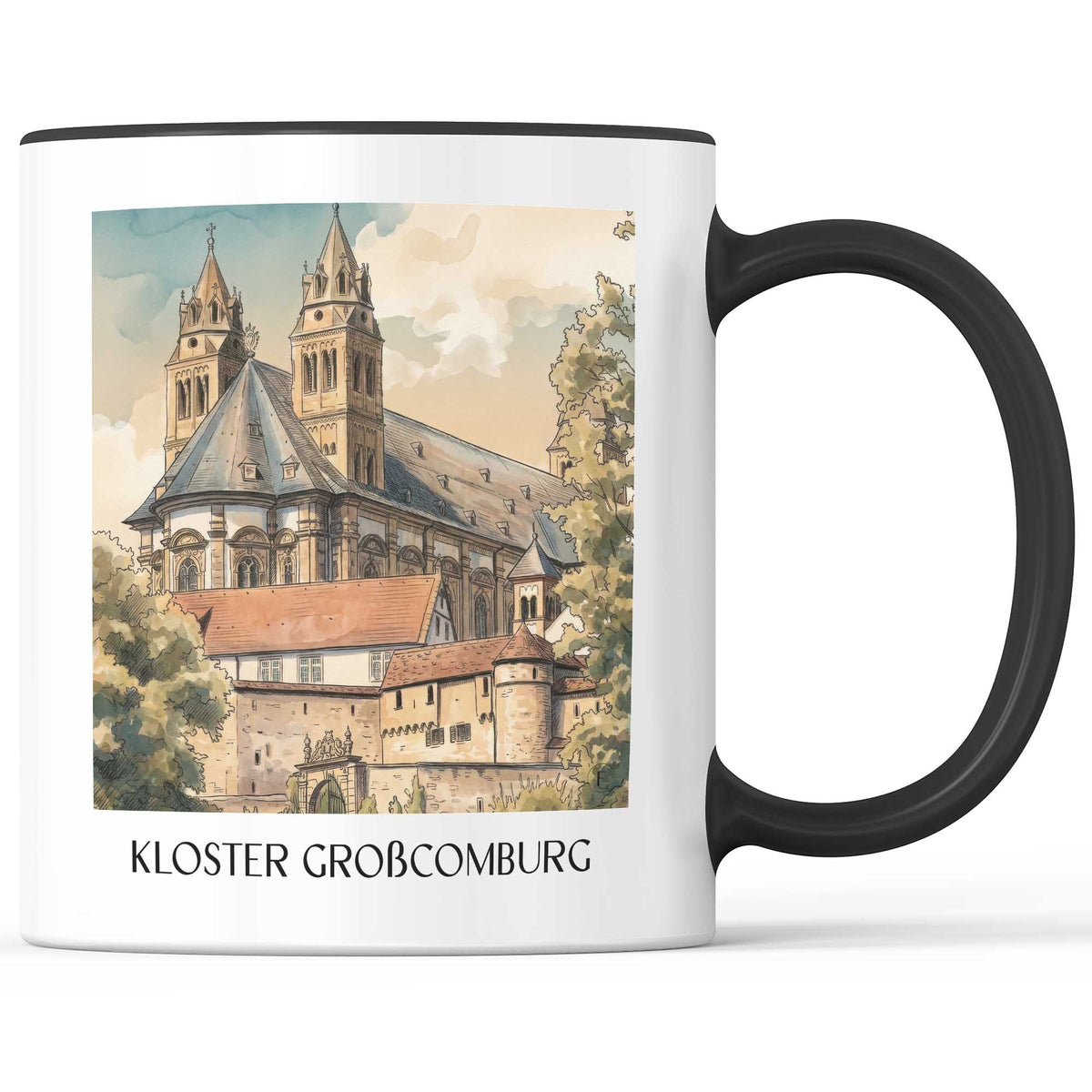 kloster-großcomburg-schwäbisch-hall-deutschland-kaffeebecher-aquarell