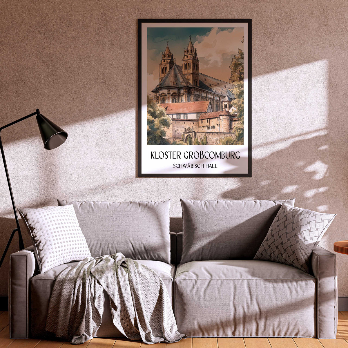 kloster-großcomburg-schwäbisch-hall-deutschland-poster-aquarell