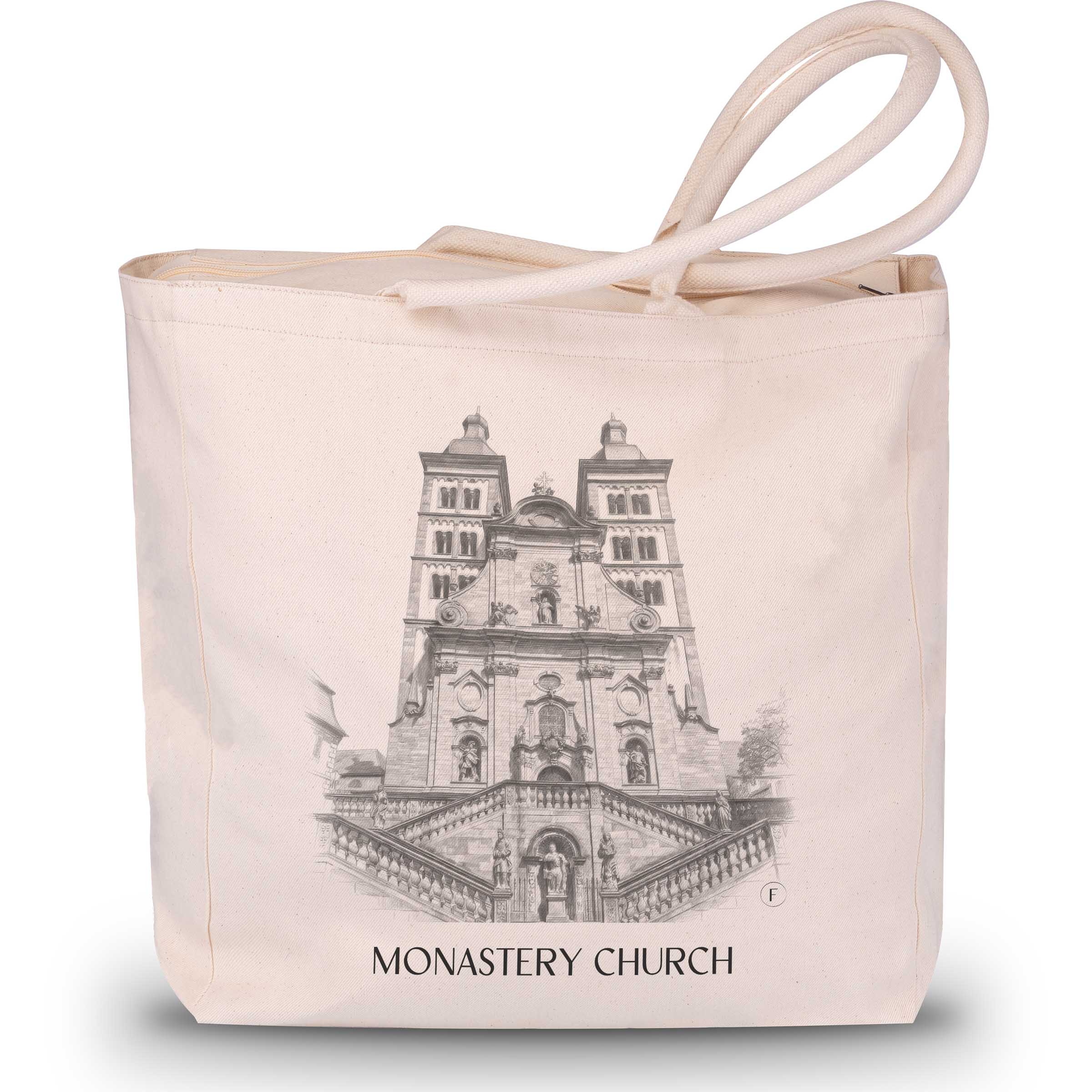 Klosterkirche Shopping Tasche - Amorbach - Deutschland Tote Bag - Einkaufstasche im Zeichnung Stil