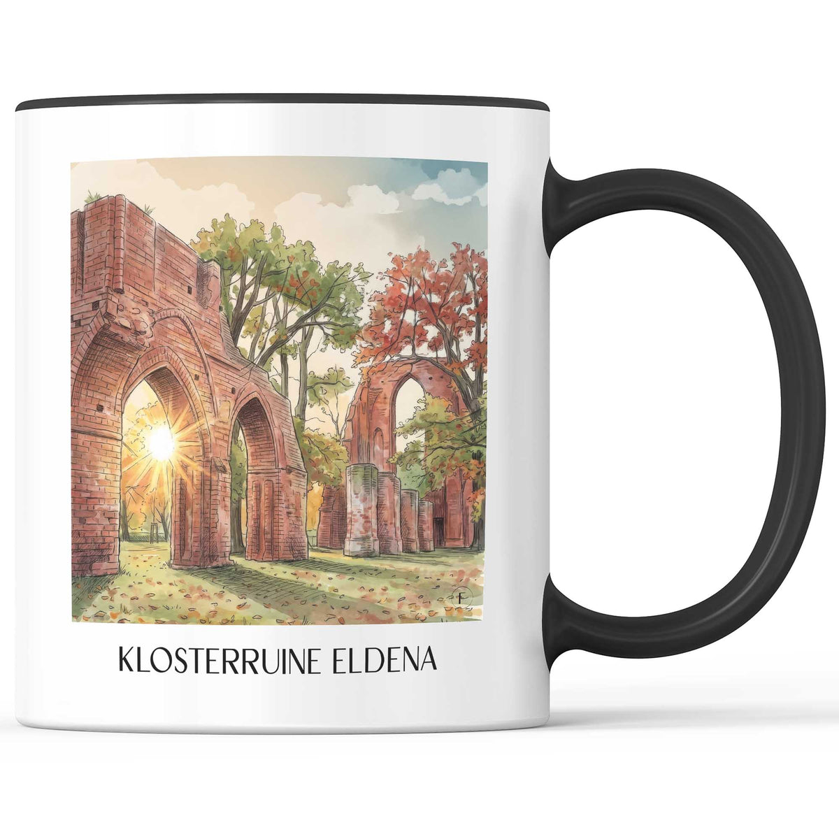 klosterruine-eldena-greifswald-deutschland-kaffeebecher-aquarell