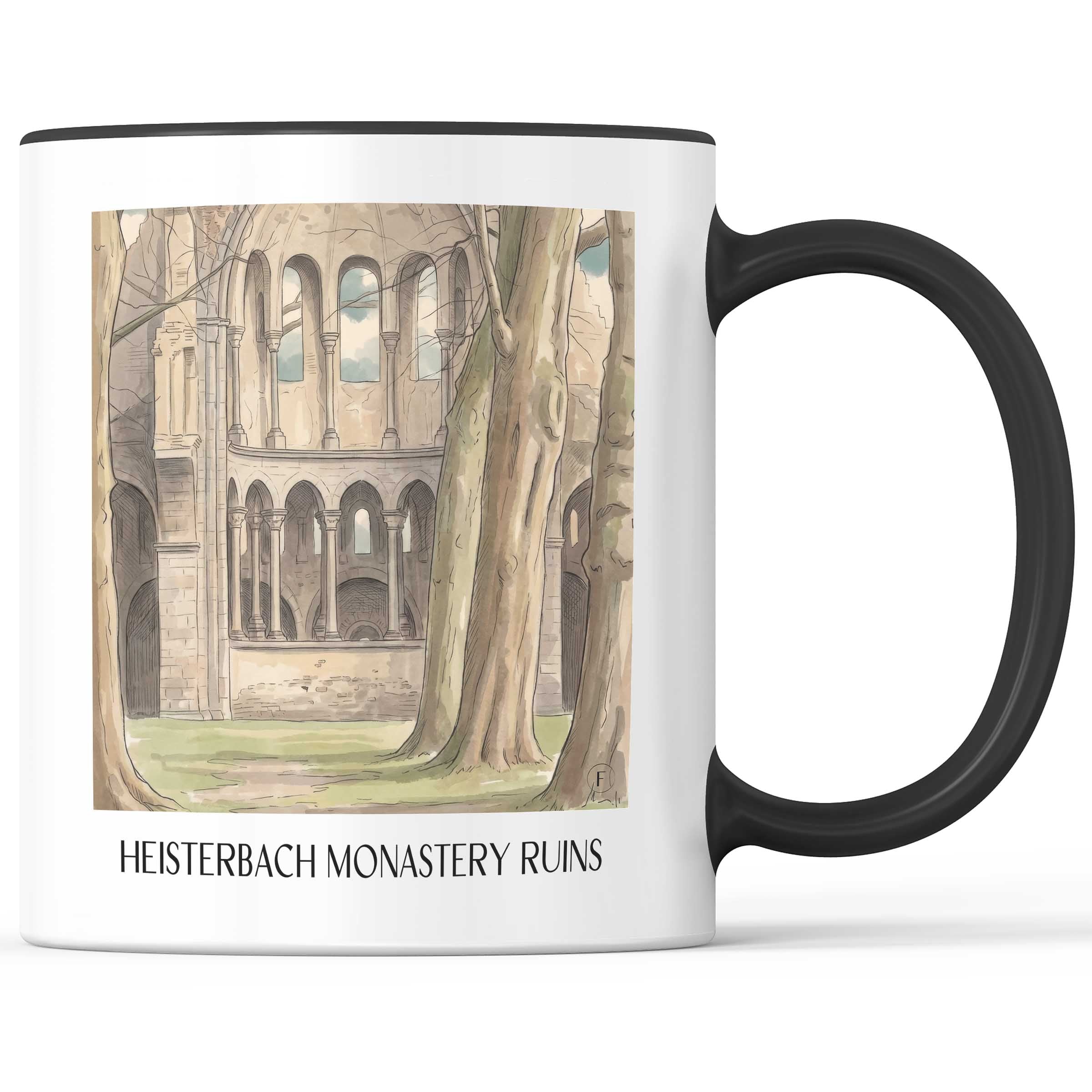 Klosterruine Heisterbach Kaffeebecher - Königswinter - Deutschland Becher - Kaffeetasse im Aquarell Stil - favplace