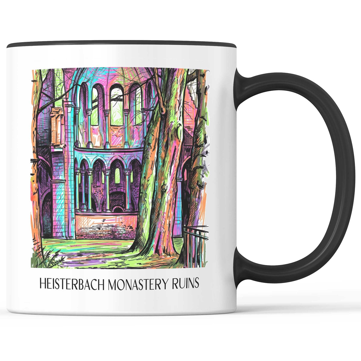 Klosterruine Heisterbach Kaffeebecher - Königswinter - Deutschland Becher - Kaffeetasse im Tag Graffiti Stil - favplace