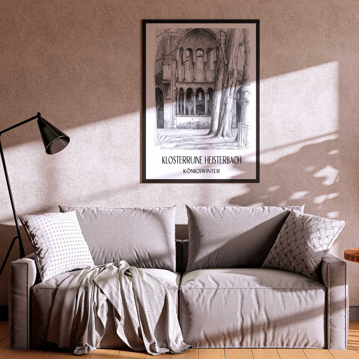 klosterruine-heisterbach-königswinter-deutschland-poster-bleistift-zeichnung-drawing