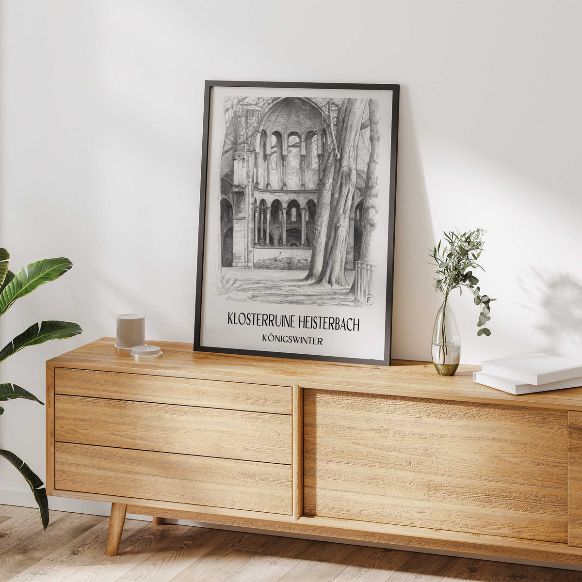 klosterruine-heisterbach-königswinter-deutschland-poster-bleistift-zeichnung-drawing