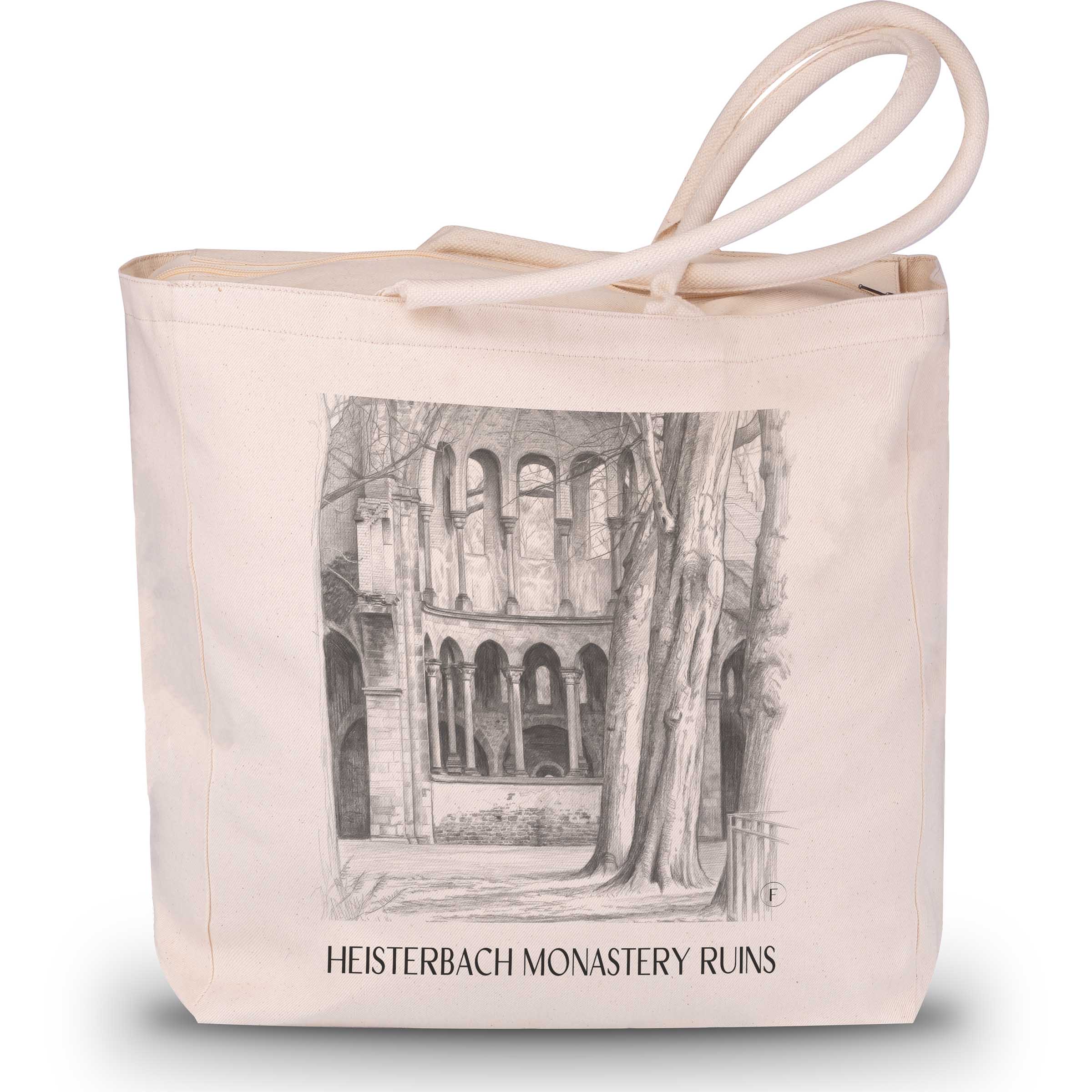 Heisterbach Abbey Ruins Shopping Bag - Königswinter - Germany Tote Bag - Drawing Style Shopping Bag
