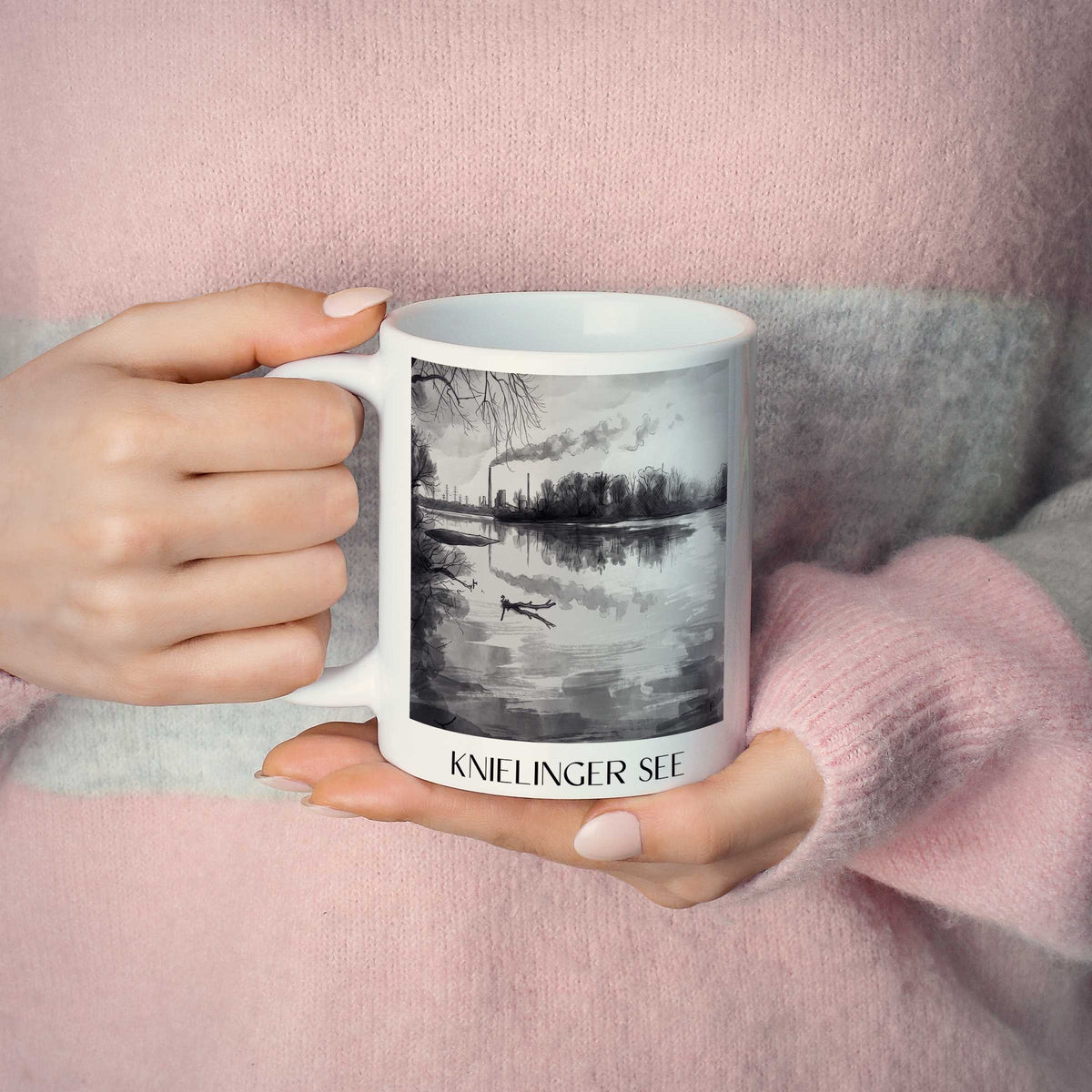 knielinger-see-karlsruhe-deutschland-kaffeebecher-aquarell-schwarz-weiss
