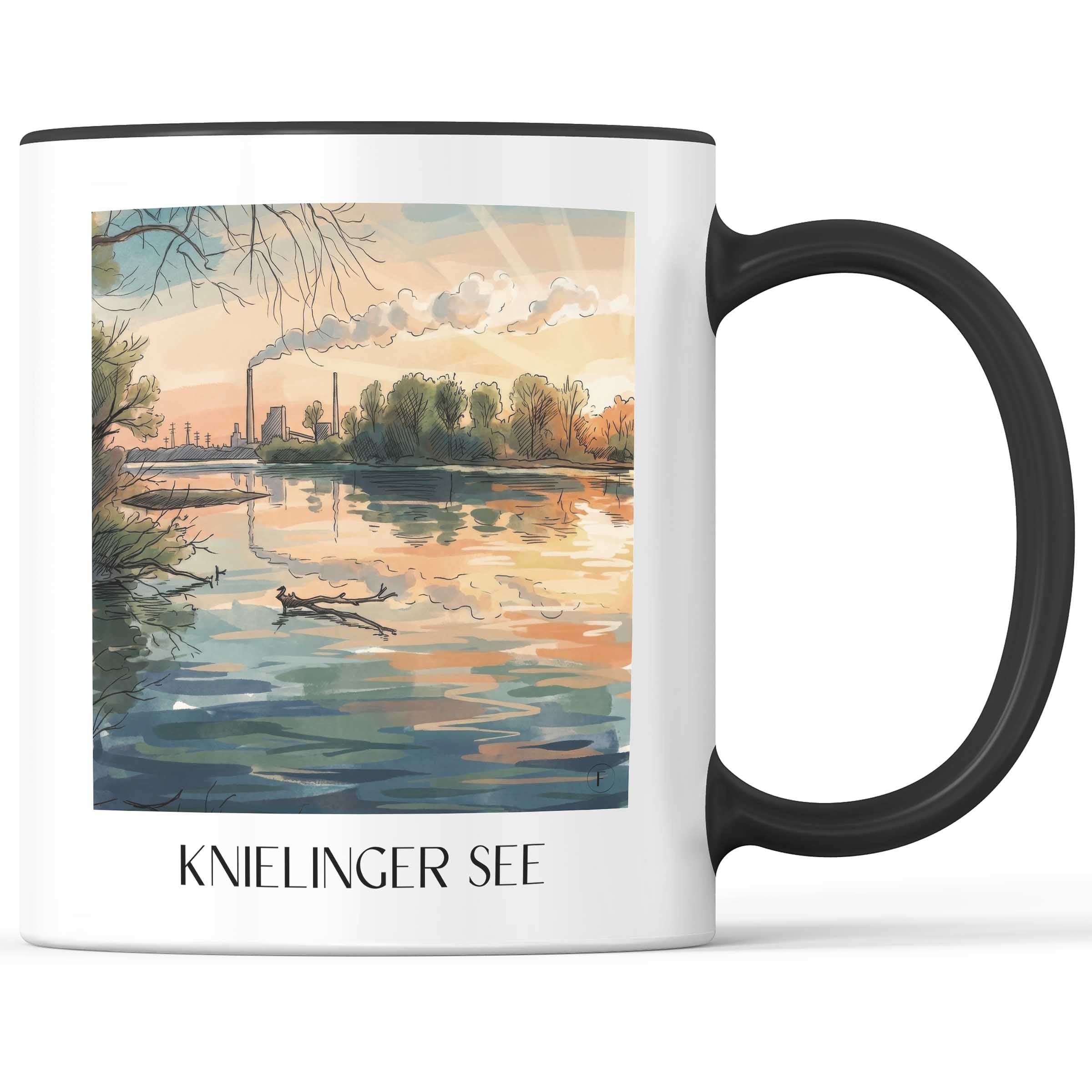 Knielinger See Kaffeebecher - Karlsruhe - Deutschland Becher - Kaffeetasse im Aquarell Stil - favplace