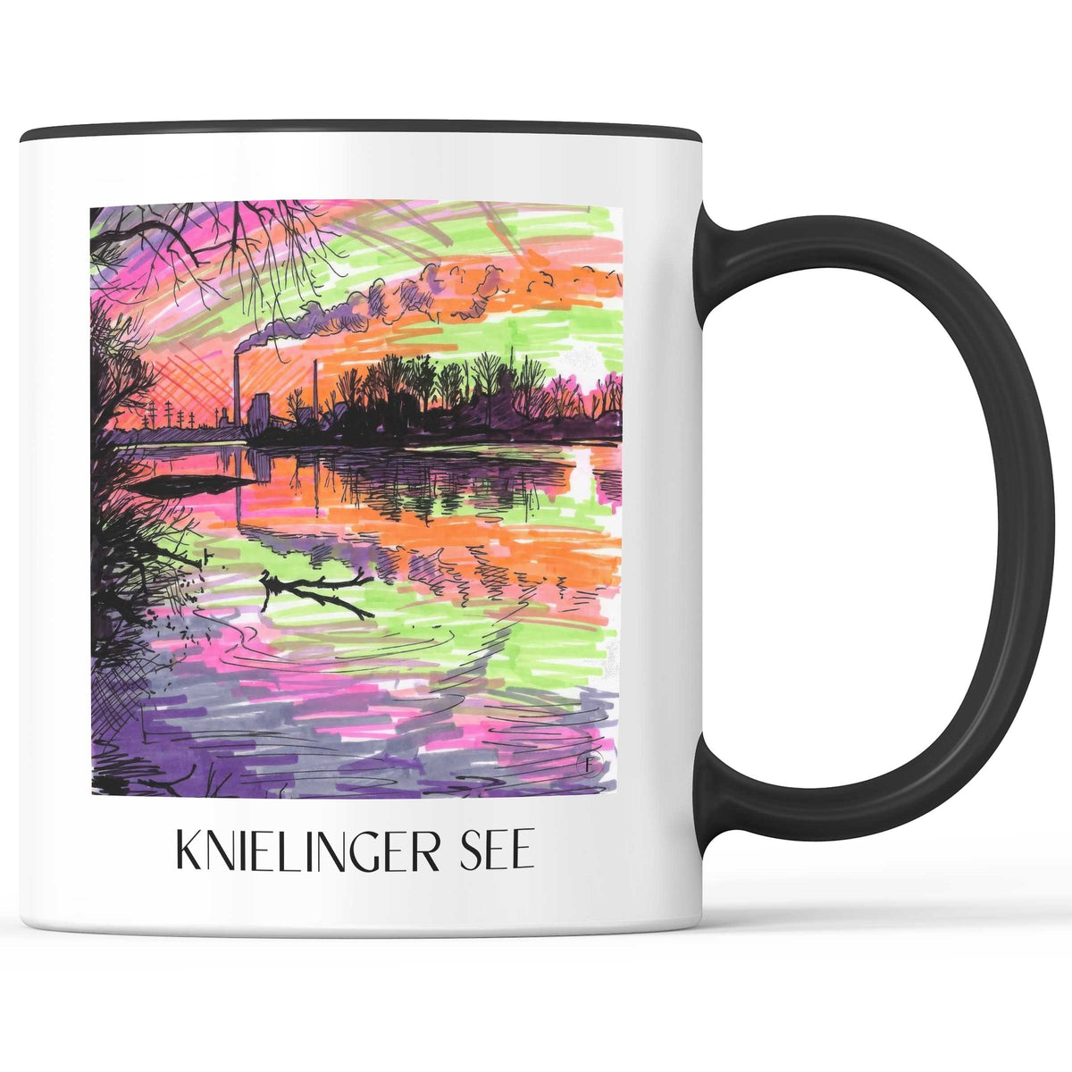 Knielinger See Kaffeebecher - Karlsruhe - Deutschland Becher - Kaffeetasse im Tag Graffiti Stil - favplace