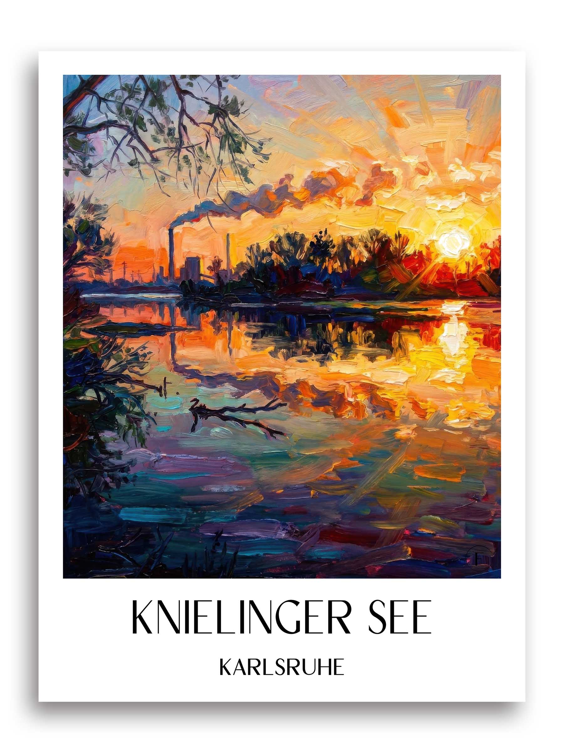 Knielinger See Poster - Karlsruhe - Deutschland Kunstdruck - Ölgemälde von A4 bis A1 - favplace