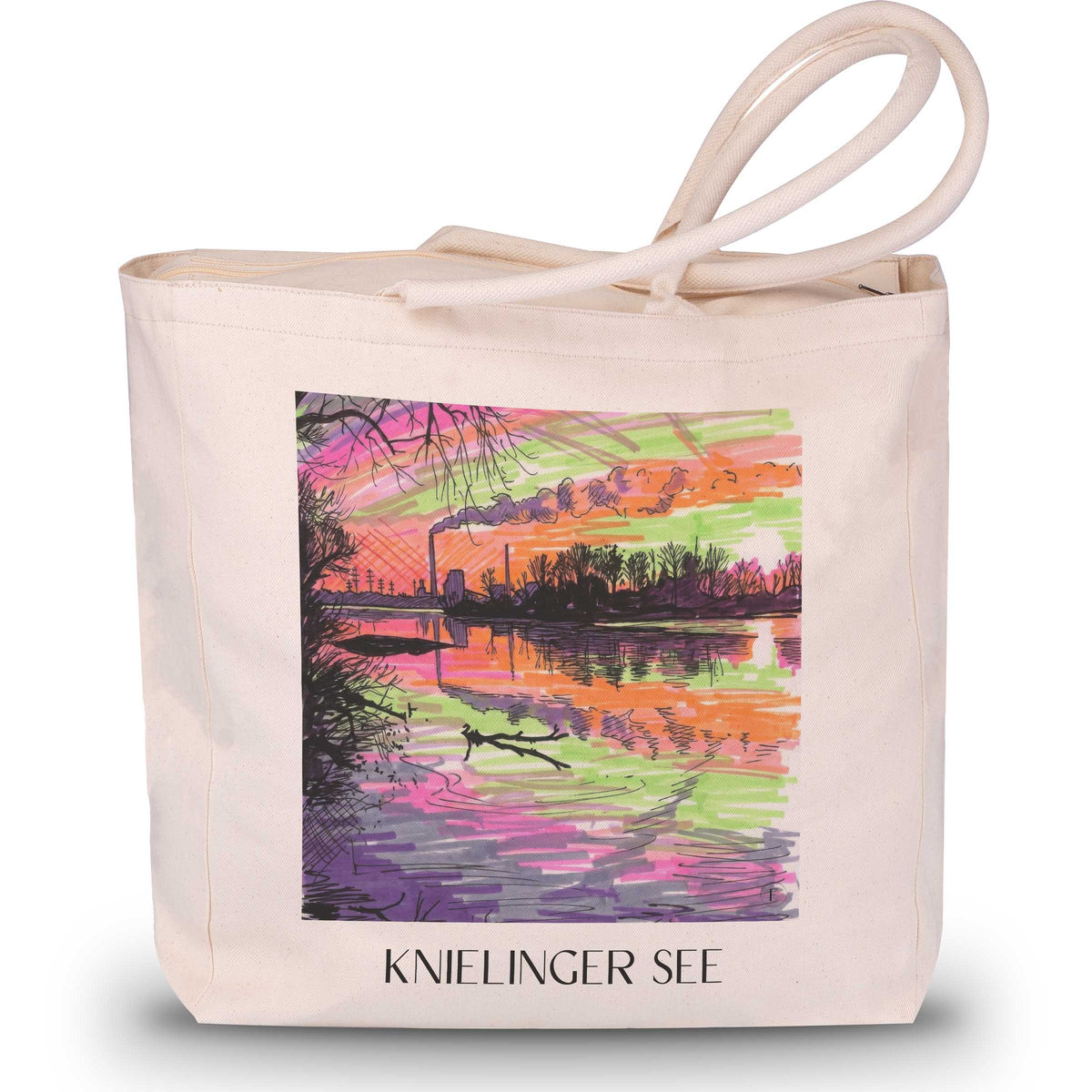 Knielinger See Shopping Tasche - Karlsruhe - Deutschland Tote Bag - Einkaufstasche im Tag Graffiti Stil - favplace