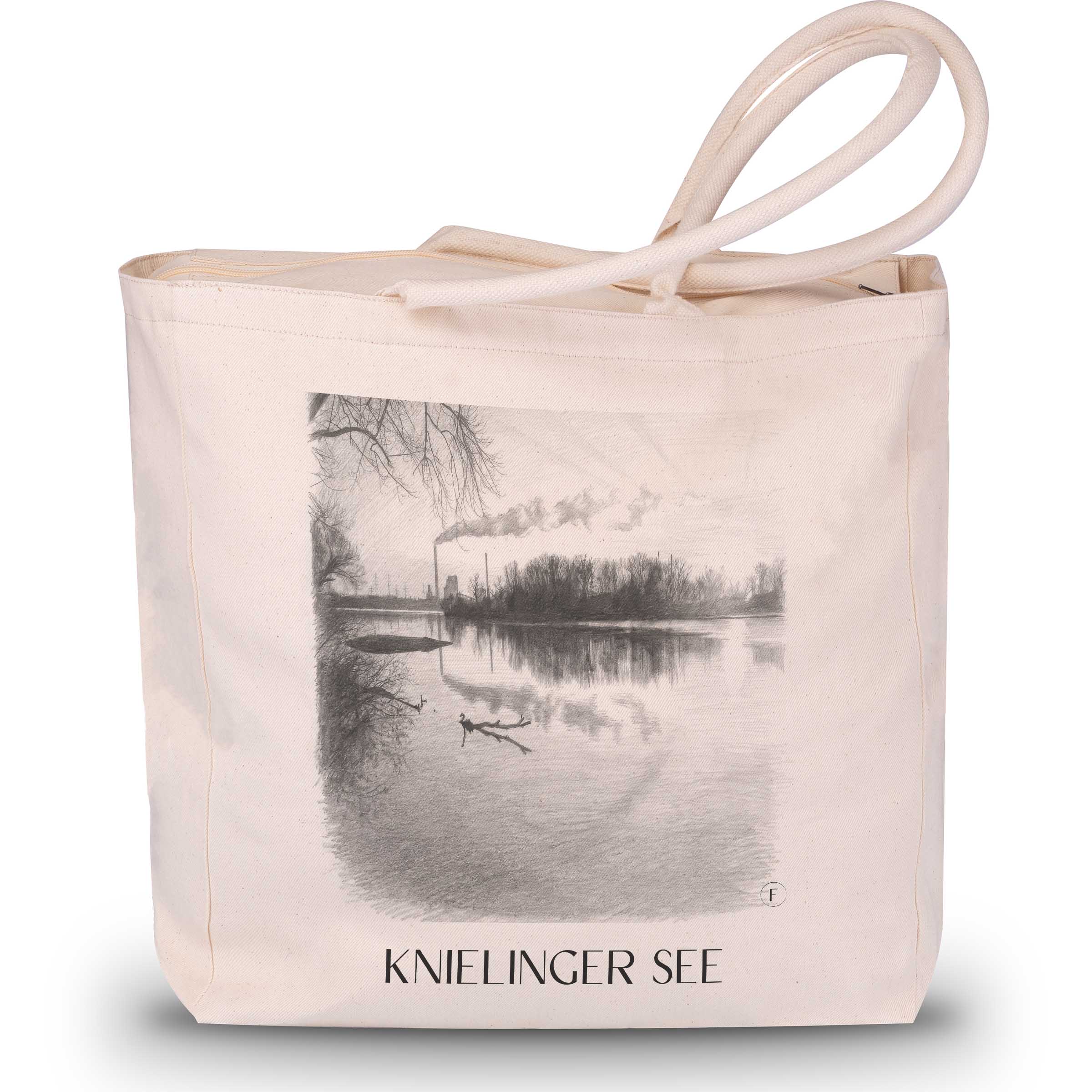 Kneilinger Lake Shopping Bag - Karlsruhe - Germany Tote Bag - Drawing Style Shopping Bag