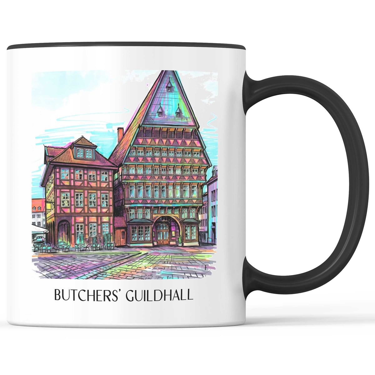 Knochenhaueramtshaus Kaffeebecher - Hildesheim - Deutschland Becher - Kaffeetasse im Tag Graffiti Stil - favplace