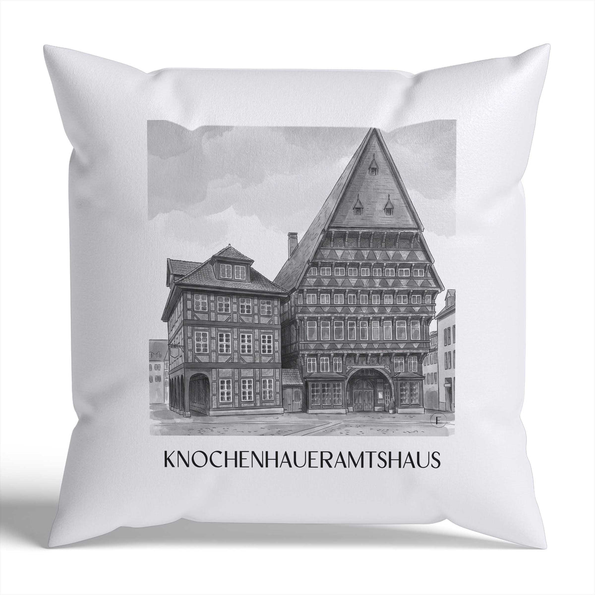 knochenhaueramtshaus-hildesheim-deutschland-kissenbezug-aquarell-schwarz-weiss