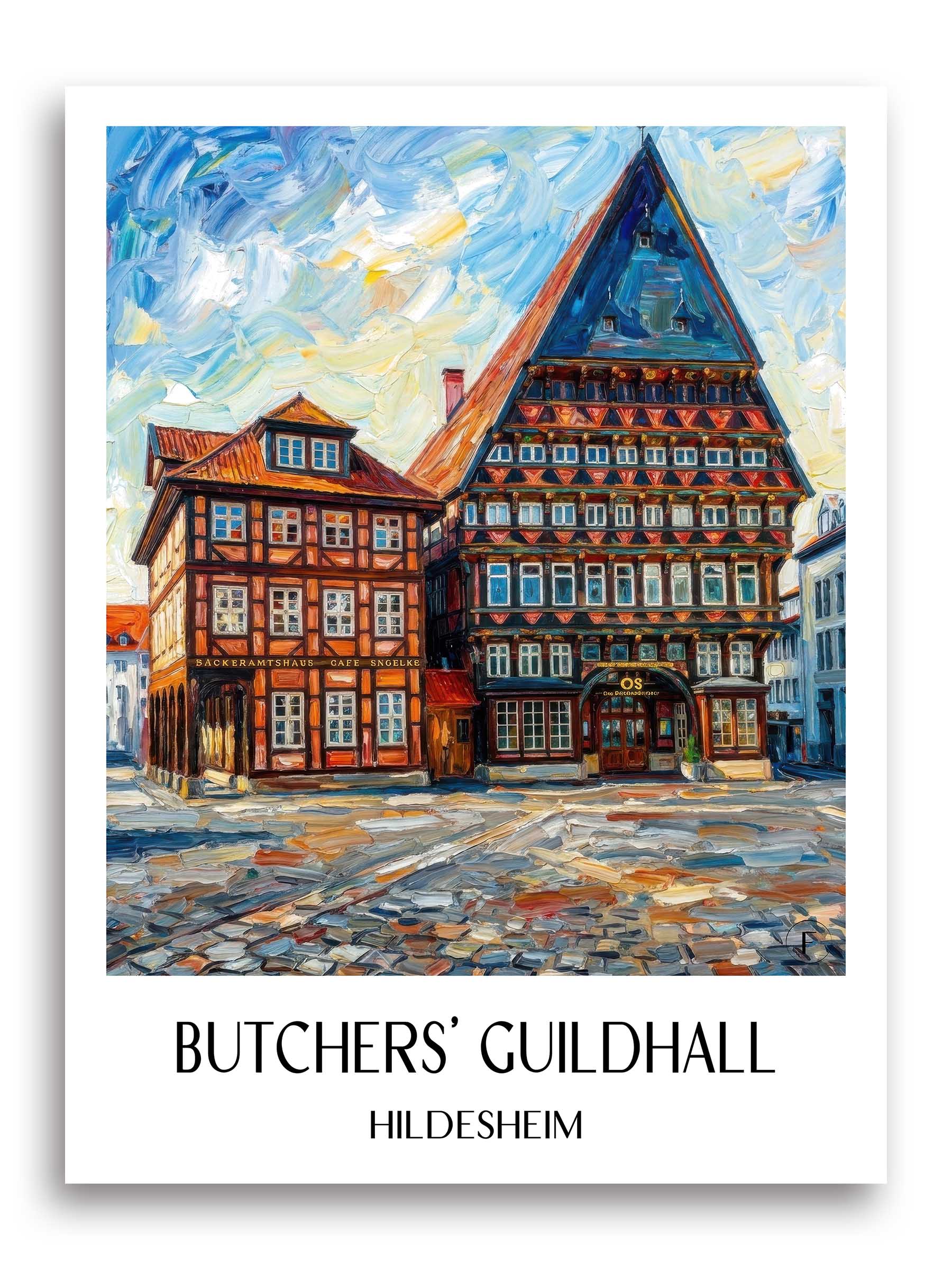 Knochenhaueramtshaus Poster - Hildesheim - Deutschland Kunstdruck - Ölgemälde von A4 bis A1 - favplace