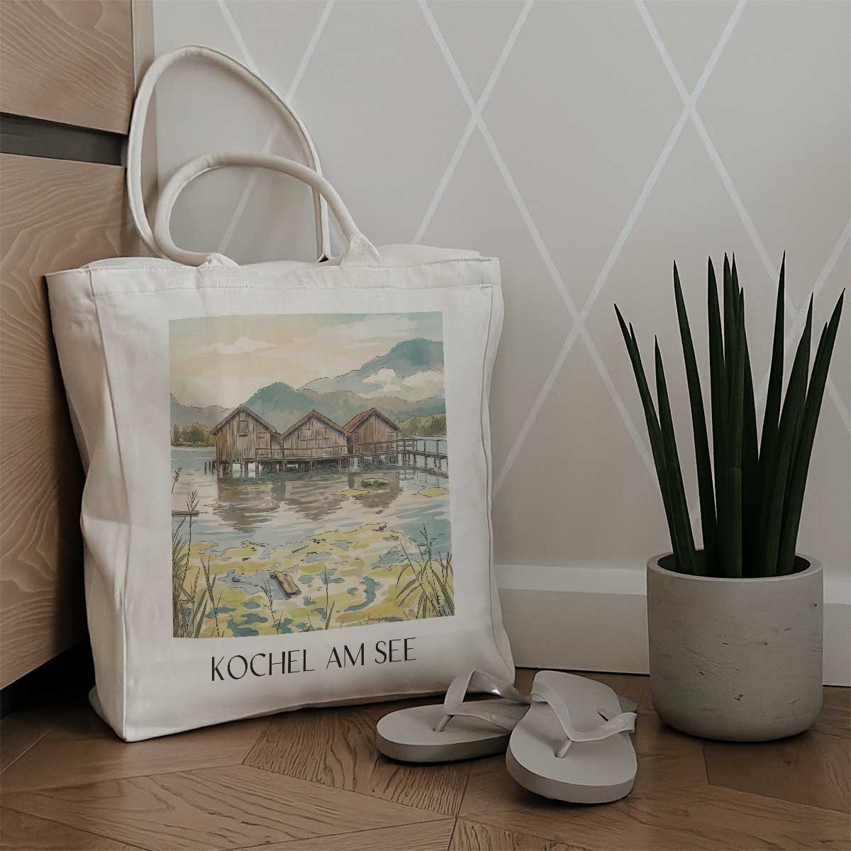 kochel-am-see-tölzer-land-deutschland-einkaufstasche-aquarell