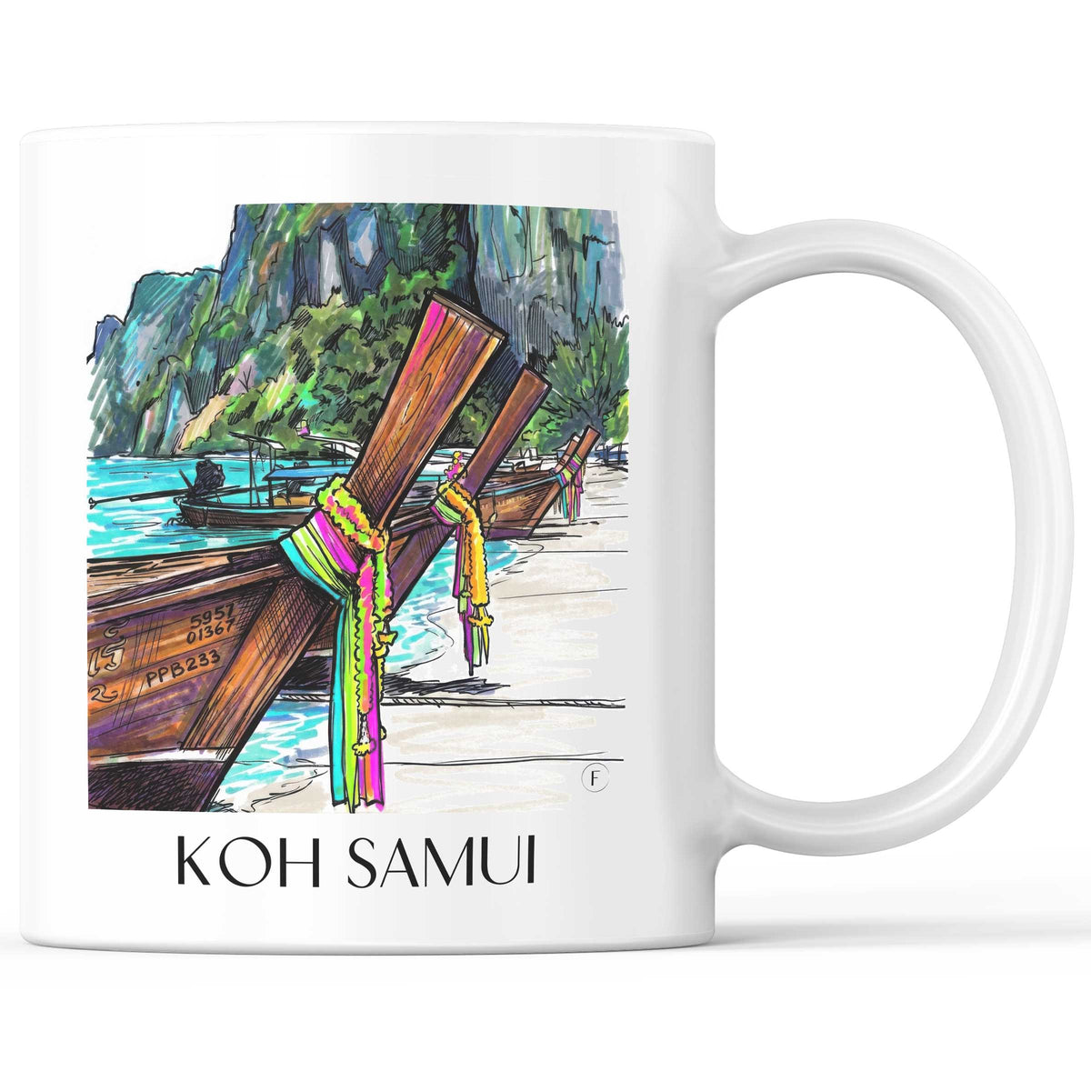 Koh Samui - Thailand Becher - Kaffeetasse im Tag Graffiti Stil - favplace