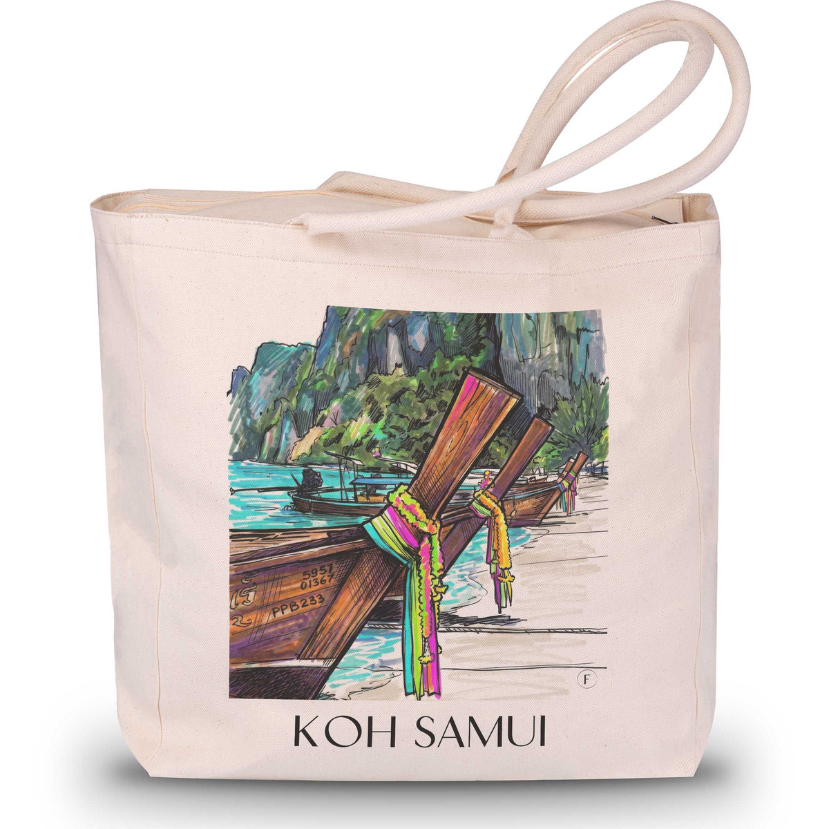 Koh Samui - Thailand Tote Bag - Einkaufstasche im Tag Graffiti Stil - favplace