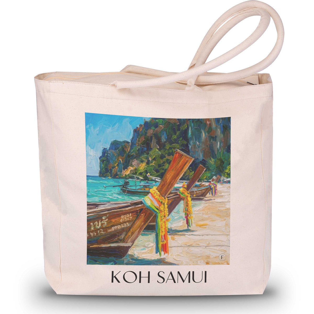 Koh Samui - Thailand Tote Bag - Einkaufstasche im Ölgemälde Stil - favplace